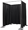 OnlineEEI, Pipe and Drape Photo Booth Enclosure Kit, 7ft 10in Tall, 4-7ft Per-Side Width, Black Fabric