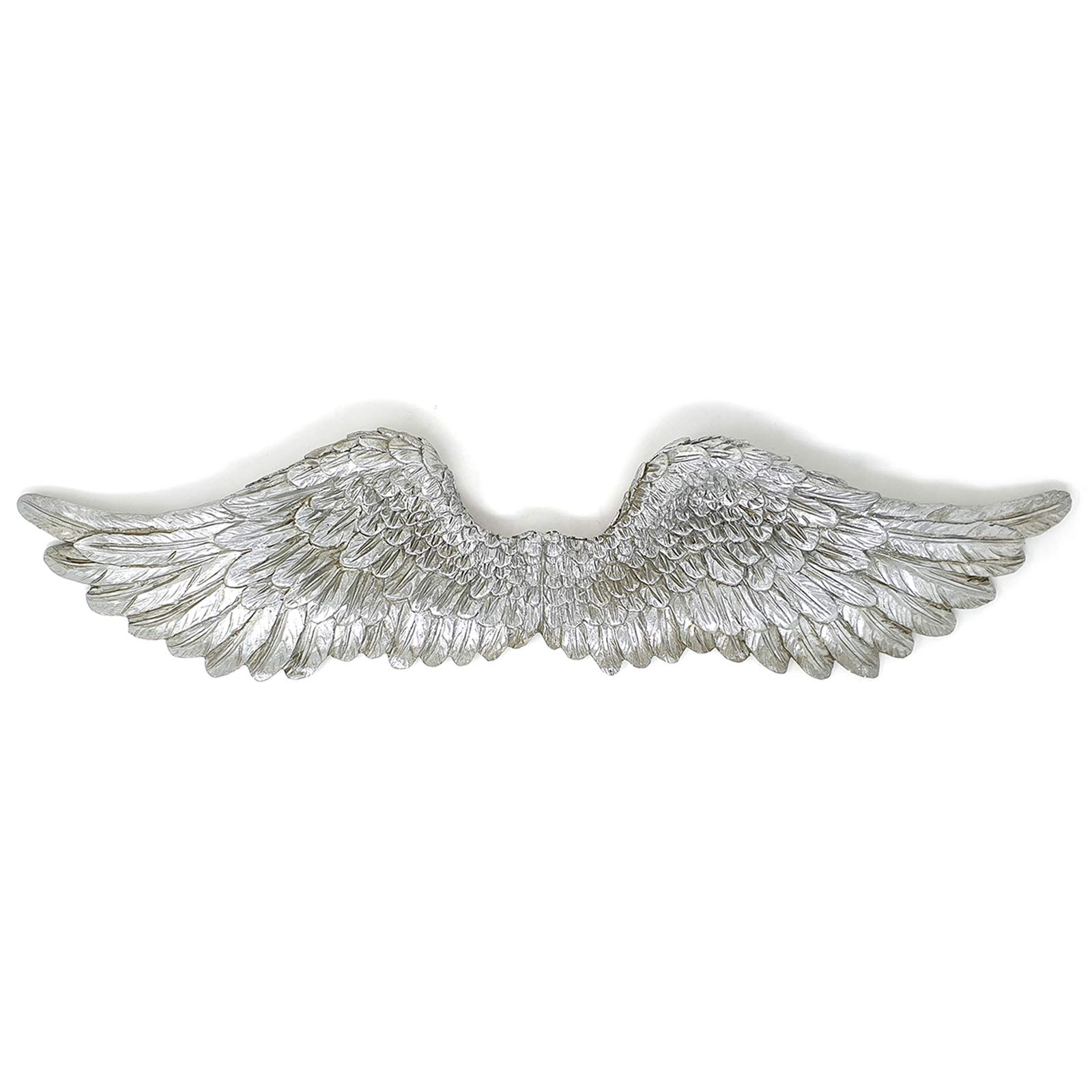 The Leonardo Collection Silver Large Art Angel Wings Wall Plaque 33"