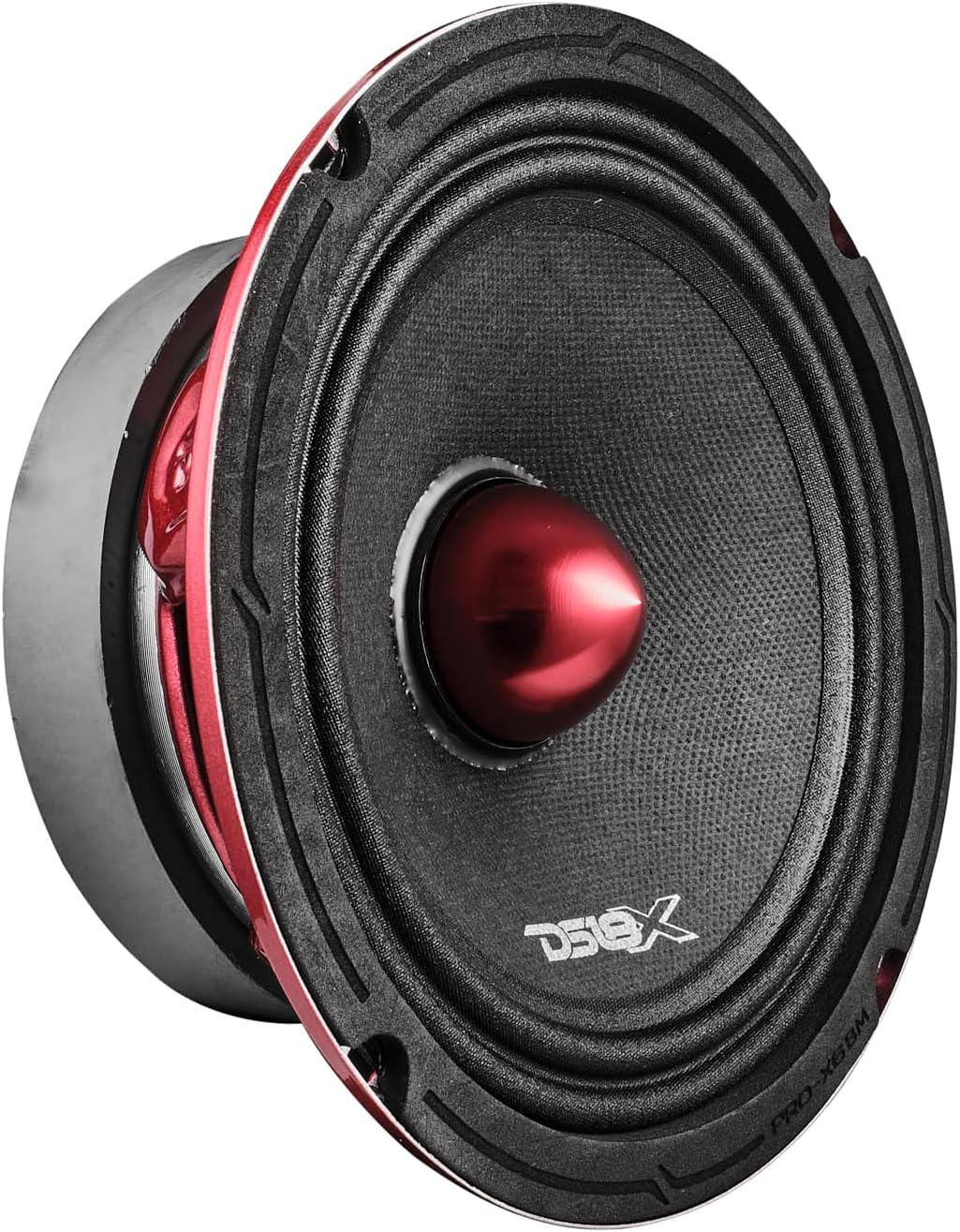 DS18 PRO-X6BM 6.5" Midrange Speaker with Red Bullet - 500W Max, 250W RMS, 8 Ohms - Powerful Car Truck Audio Upgrade (Single Speaker)