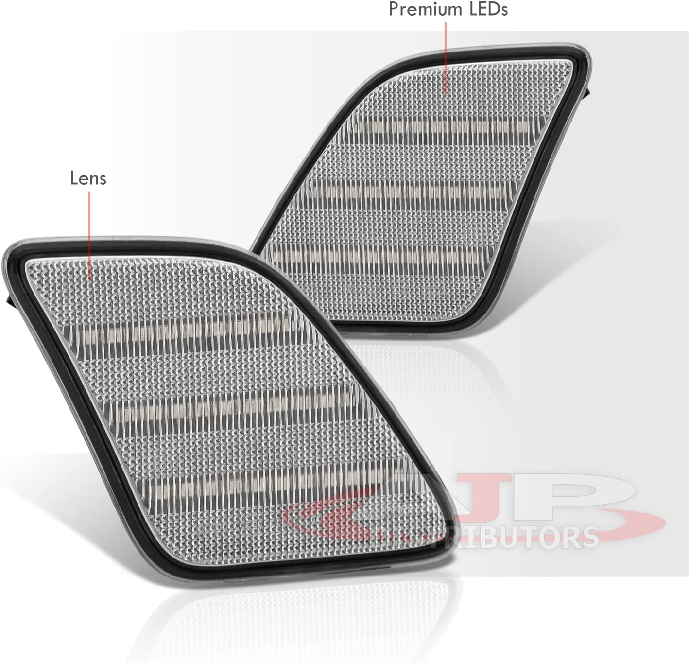 AJP Distributors Clear Amber LED Front Bumper Side Marker Lights Signal Lamps Set Compatible/Replacement For CLS63 AMG W218 C218 S-Class W221 S400 S550 S600 S63 2010 2011 2012 2013 2014 10 11 12 13 14