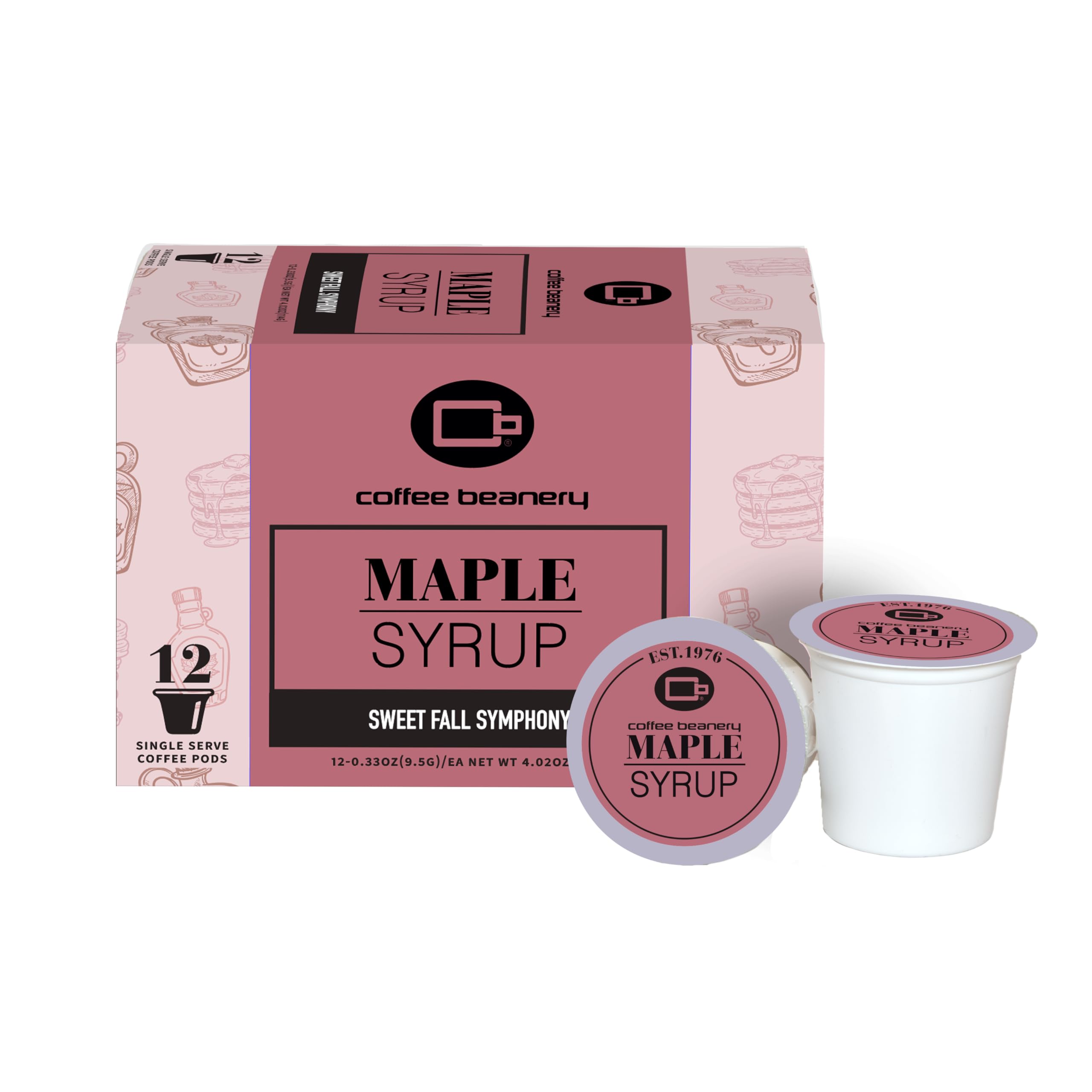 Maple Syrup Coffee Pods by Coffee Beanery | 12ct Flavored Coffee Pods Medium Roast Coffee Pods| 100% Specialty Arabica Coffee| Gourmet Coffee Pods