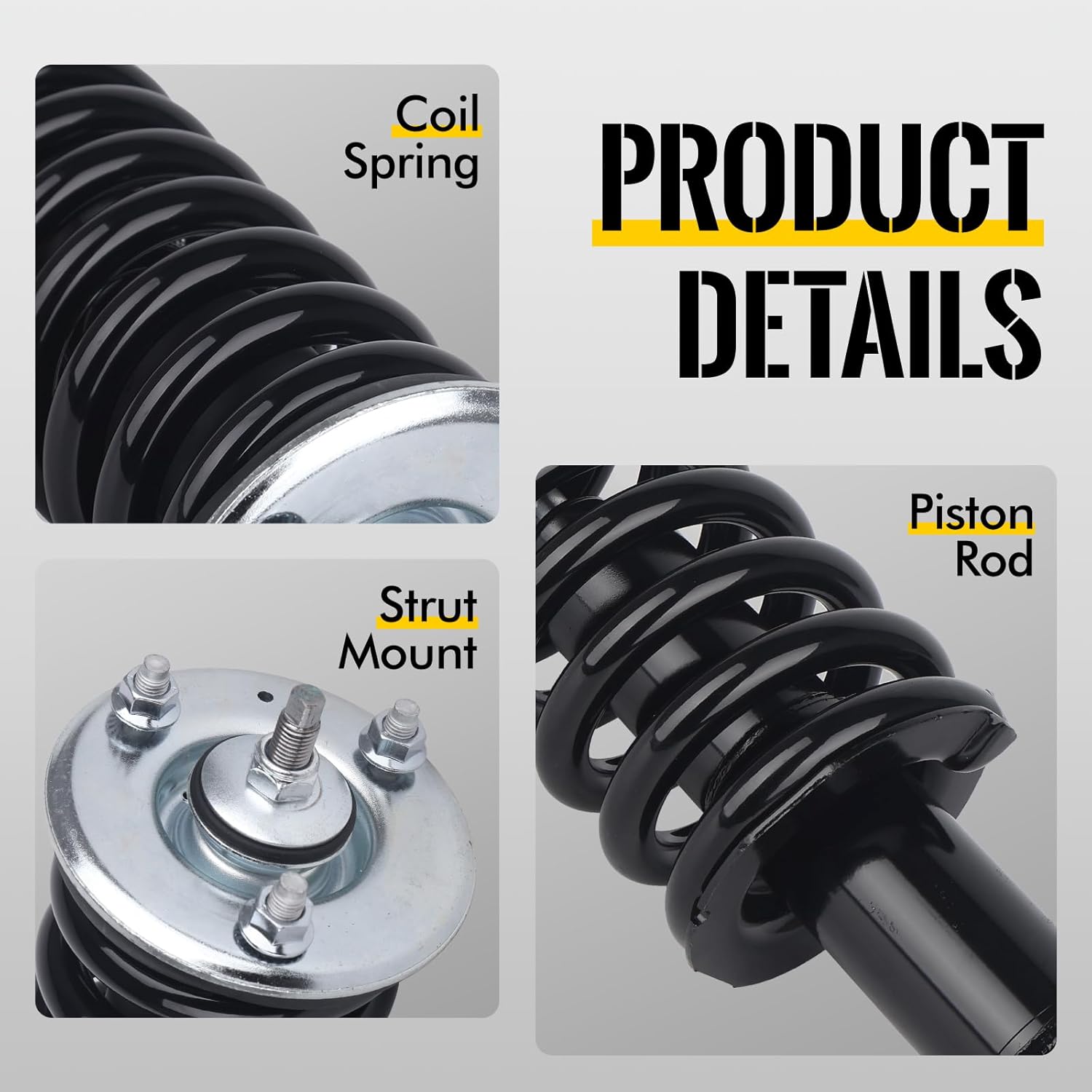 KUSATEC Front Pair Complete Struts Shock Absorber fit for Nissan Pathfinder 2005-2012; Xterra 2005-2015, 171103x2 Left/Right Struts with Coil Spring Assemblies