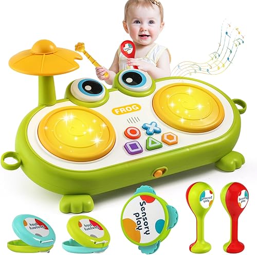SINOMARS Juguetes de instrumentos musicales para niños pequeños, batería con panderetas, maracas y castañuelas, juguetes musicales, regalos de disponible en Yaxa Colombia