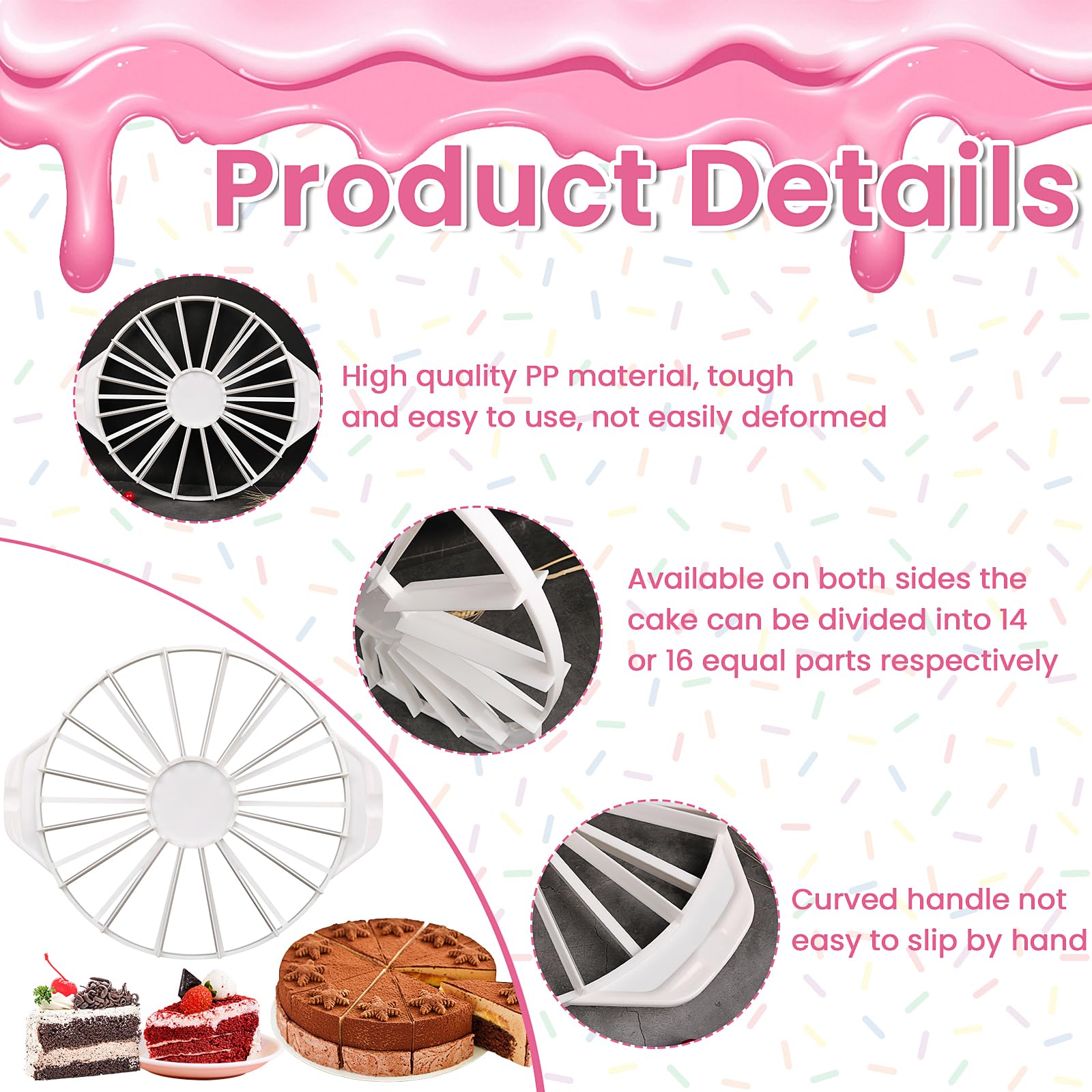 Baking Accessories For Cakes Cake Divider Tool - Cuts Cakes Into 10 Or ...