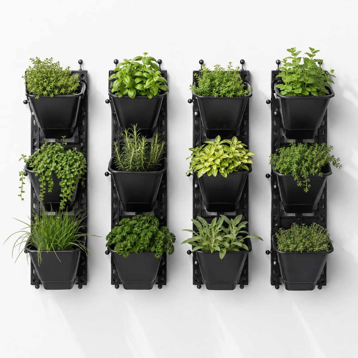 Bio Blooms Agro India Pvt. Ltd. Vertical Wall Hanging Garden Pots | 8 Panels and 24 Flexible | Easy Installation, Drainage Design, Indoor Outdoor Use for Vegetables, Herbs, Flowers M2 Model