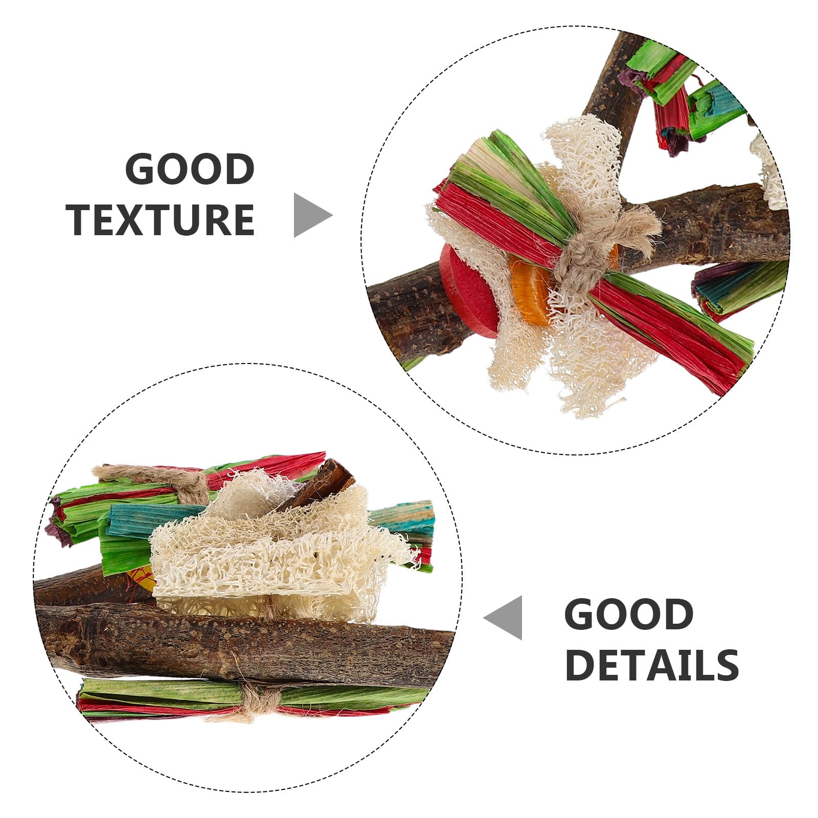 2 Piezas de Percha de Madera para Loros, Rama de Madera Natural para pájaros, Plataforma para Jaula, Perchas de pie para Masticar, árbol de Juego para Loros y