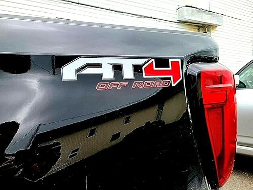 2 calcomanías de repuesto para guardabarros de cama todoterreno AT4 para camión Sierra 19-23 (rojo)