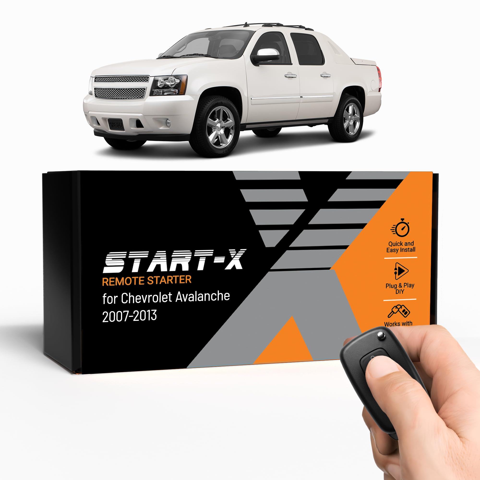 Start-X Remote Starter Kit for Avalanche (2007, 2008, 2009, 2010, 2011, 2012, 2013) Vehicles | Key Ignition | Plug N Play Install | Lock 3X to Remote Start | No Wire Splicing