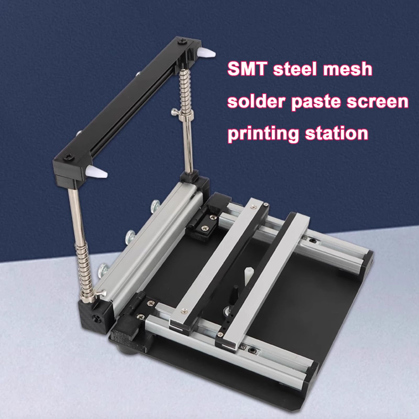 Estación de impresión manual de pantalla pequeña, impresión máxima de 165 x 220 mm, impresora de pasta de soldadura de malla de acero SMT para aplicación de precisión de montaje de PCB