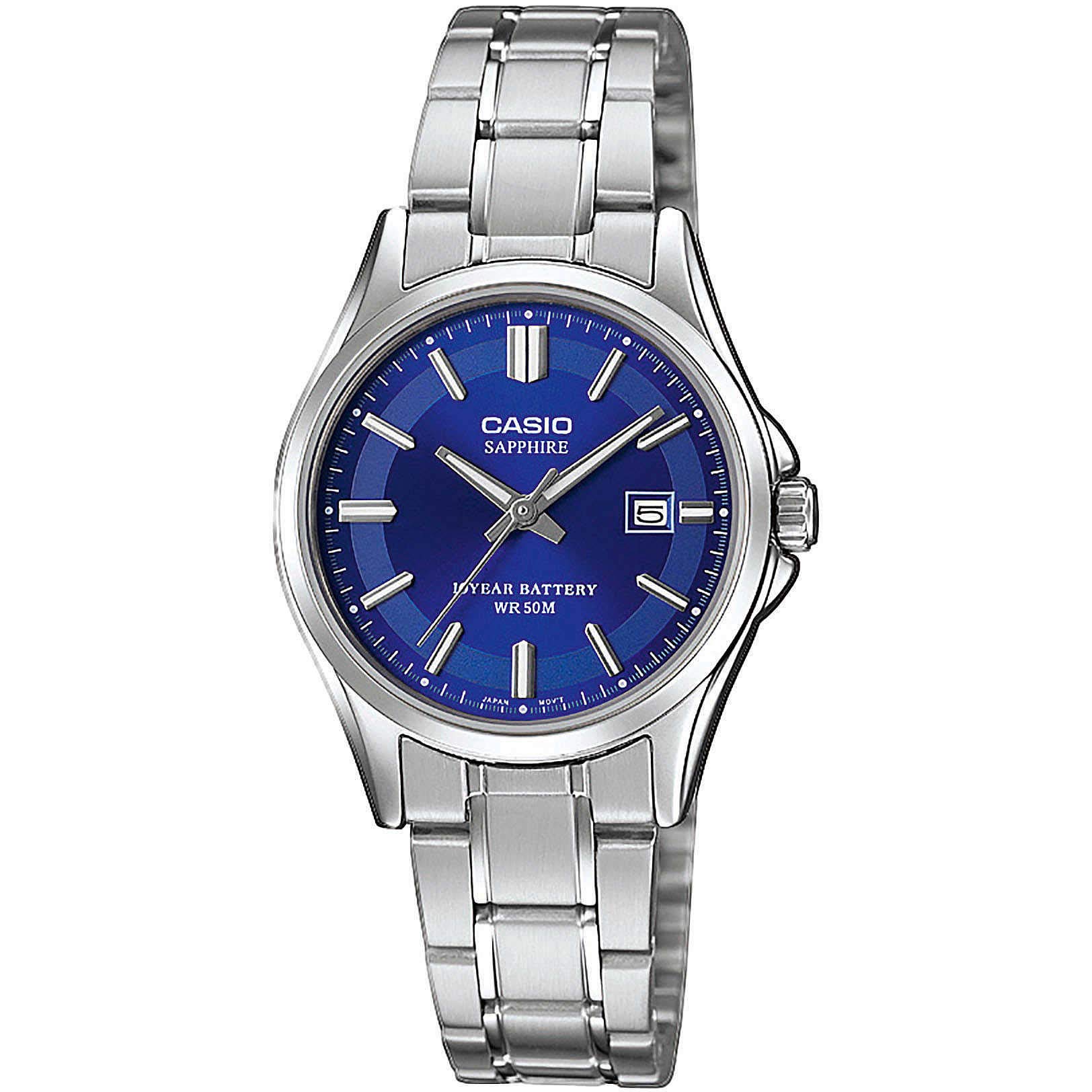 Casio Collection Womens Analogue Watch LTS-100D with Stainless Steel Strap