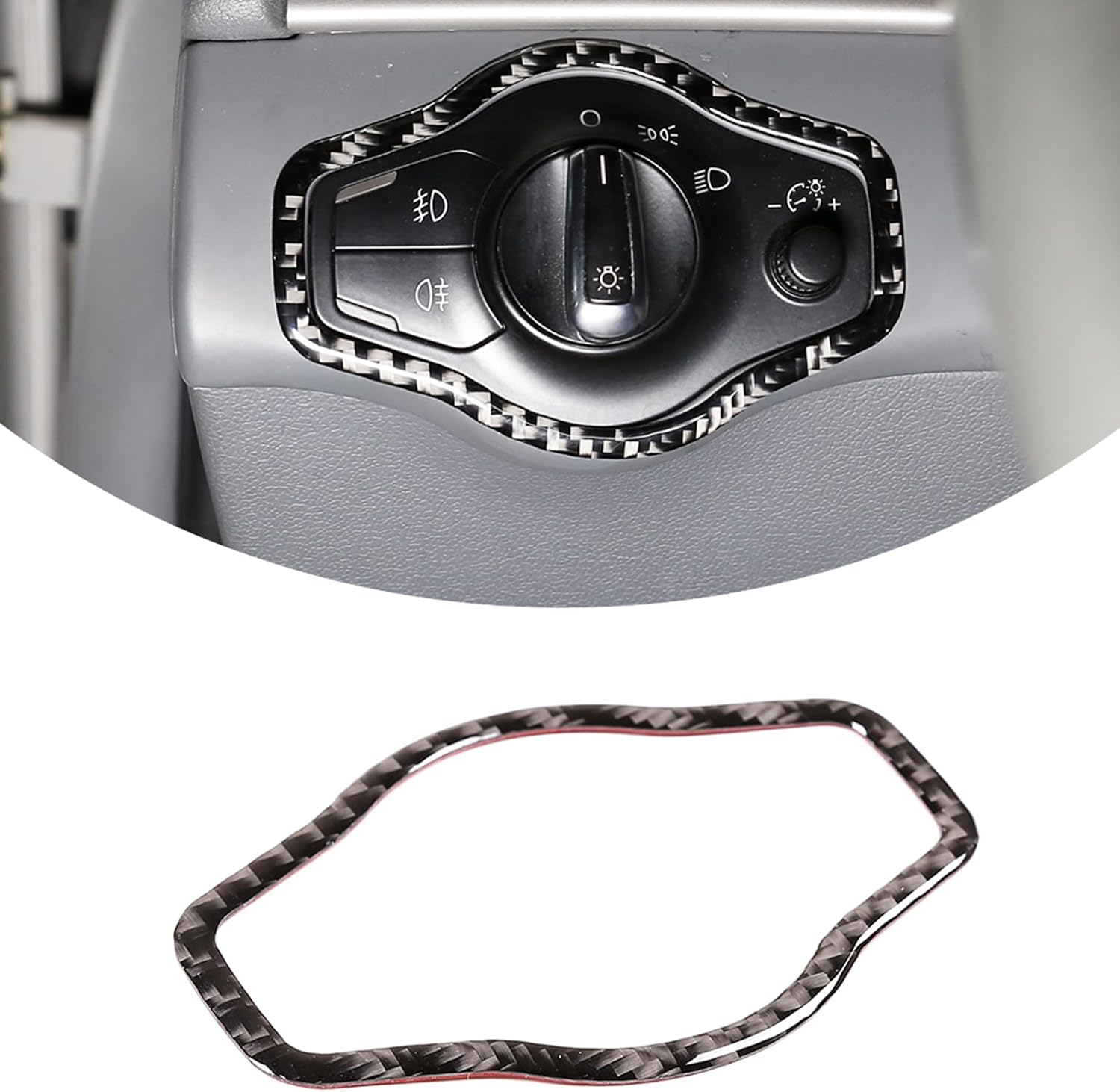 for Audi A4L A5 2009 2010 2011 2012 2013 2014 2015 2016 Car Soft Carbon Fiber Interior Central Control Headlight Switch Sticker