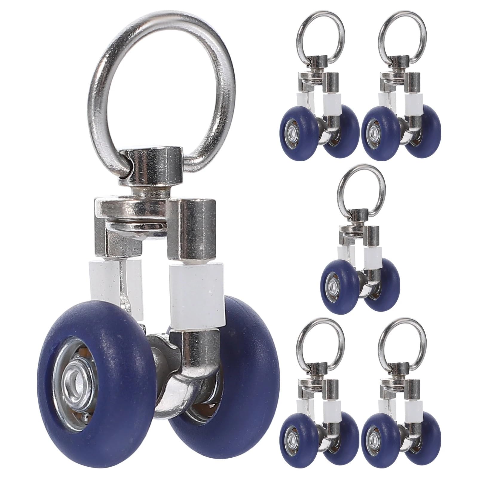 Curtain Track Rollers 6pcs Curtain Track Rollers Twin Wheeled Carriers Mute Wheels Drapery Rail Sliding Glider For Window Shower Accessories