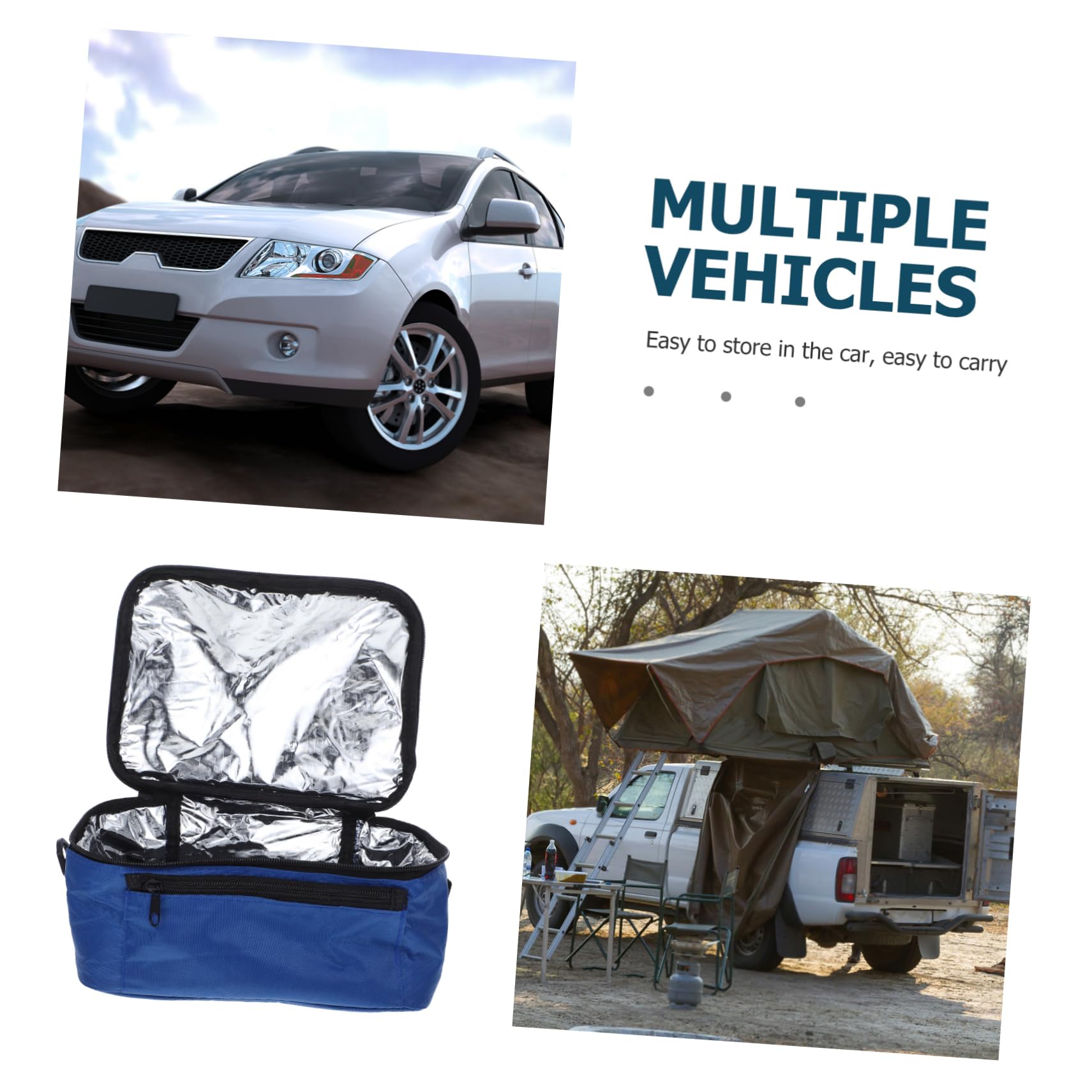 Bolsa Térmica para Comida 12v Calentador para Coche, Hecha de Tela Oxford y Abs, Mantiene Temperatura Constante Adecuado para Oficina y Pesca Nocturna