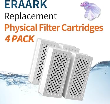 ERAARK Filter Media Replacement Physical Filter cartridges smart Fish Tank 4-Pack (4pack Physical Filter)