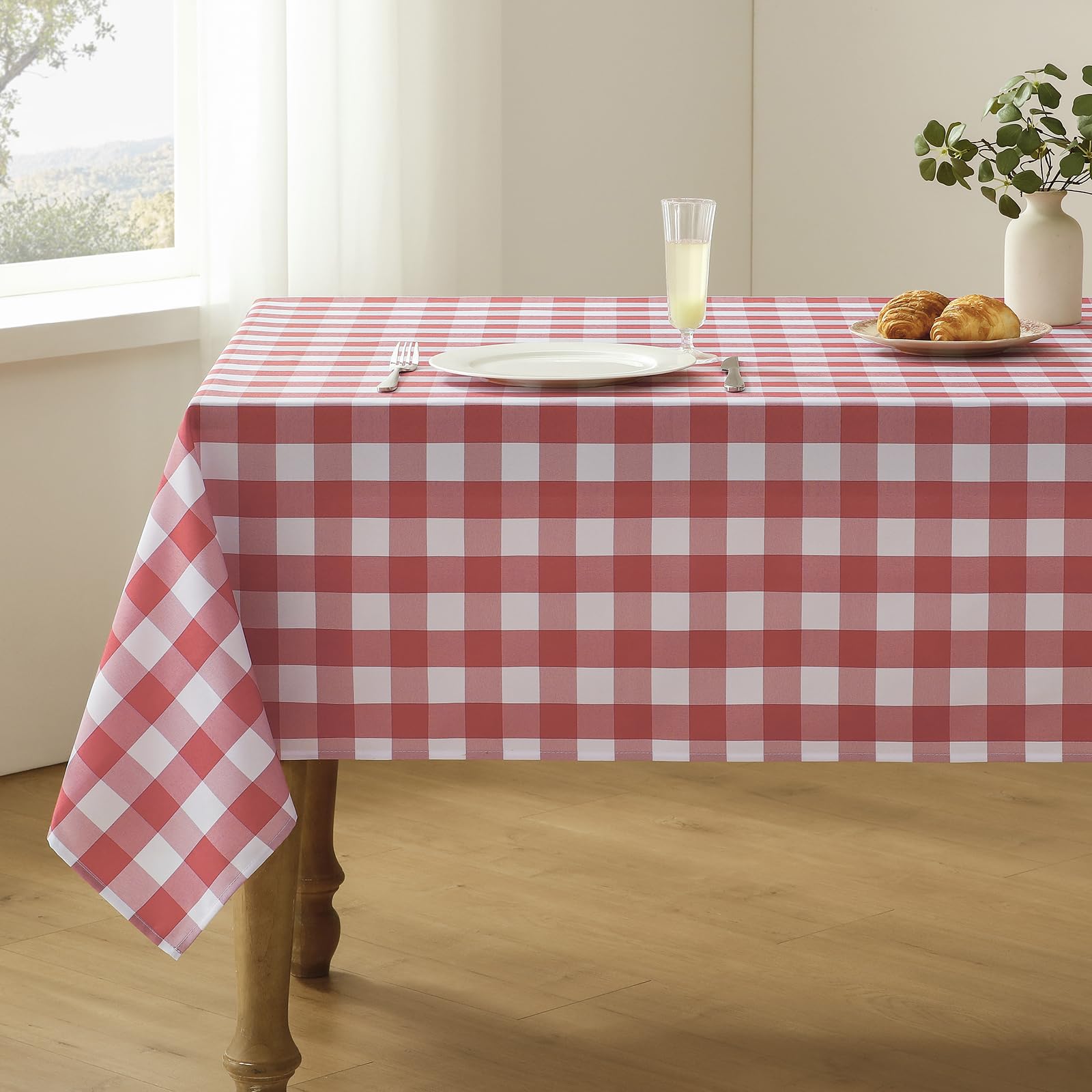 Veblandy Checkered Tablecloth Rectangle Waterproof Gingham Table Cloth Washable Buffalo Plaid Table Cover Wrinkle Free for Kitchen, Dining and Outdoor