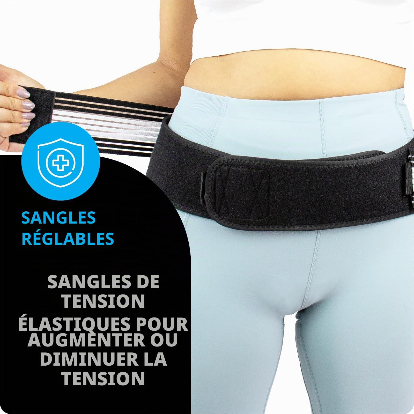 VITTO Sacroiliac SI Ceinture de hanche – Durable et antidérapant pour le bas du dos et du bassin pour homme et femme – Soulagement de la douleur pour la sciatique, le bassin, les lombaires