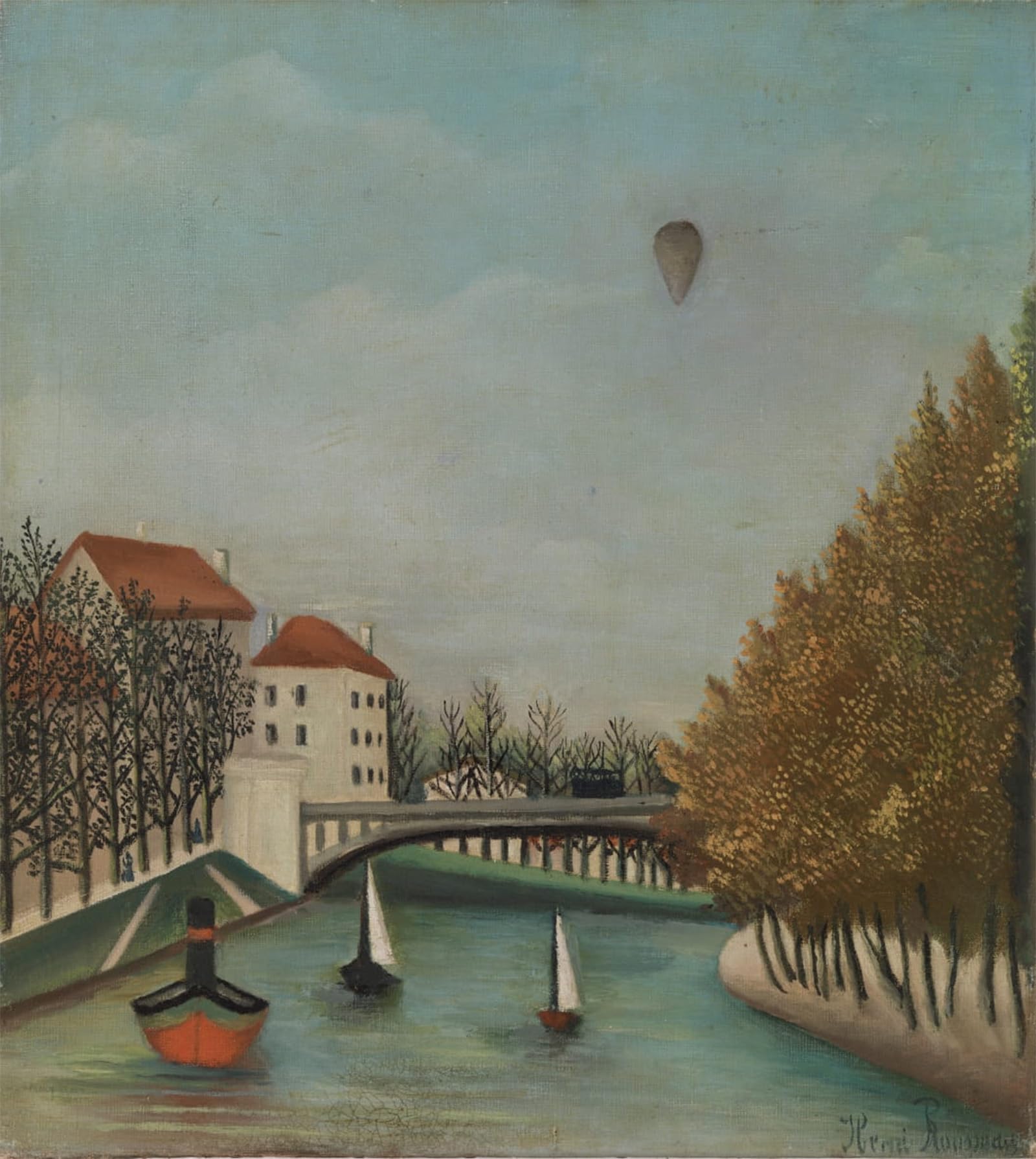 ARTXLXXBN Famous Painting Canvas Artwork Graffiti Print Study for View of the Sevres Bridge by Henri Rousseau Portrait Canvas Image for Home Decor 60x90cm