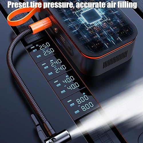 Miniatura 9 de Tire Inflator - 130PSI Digital Screen Pump  Portable Air Pump with Pressure Gauge - for Car Bike Motorcycle Daily Commute