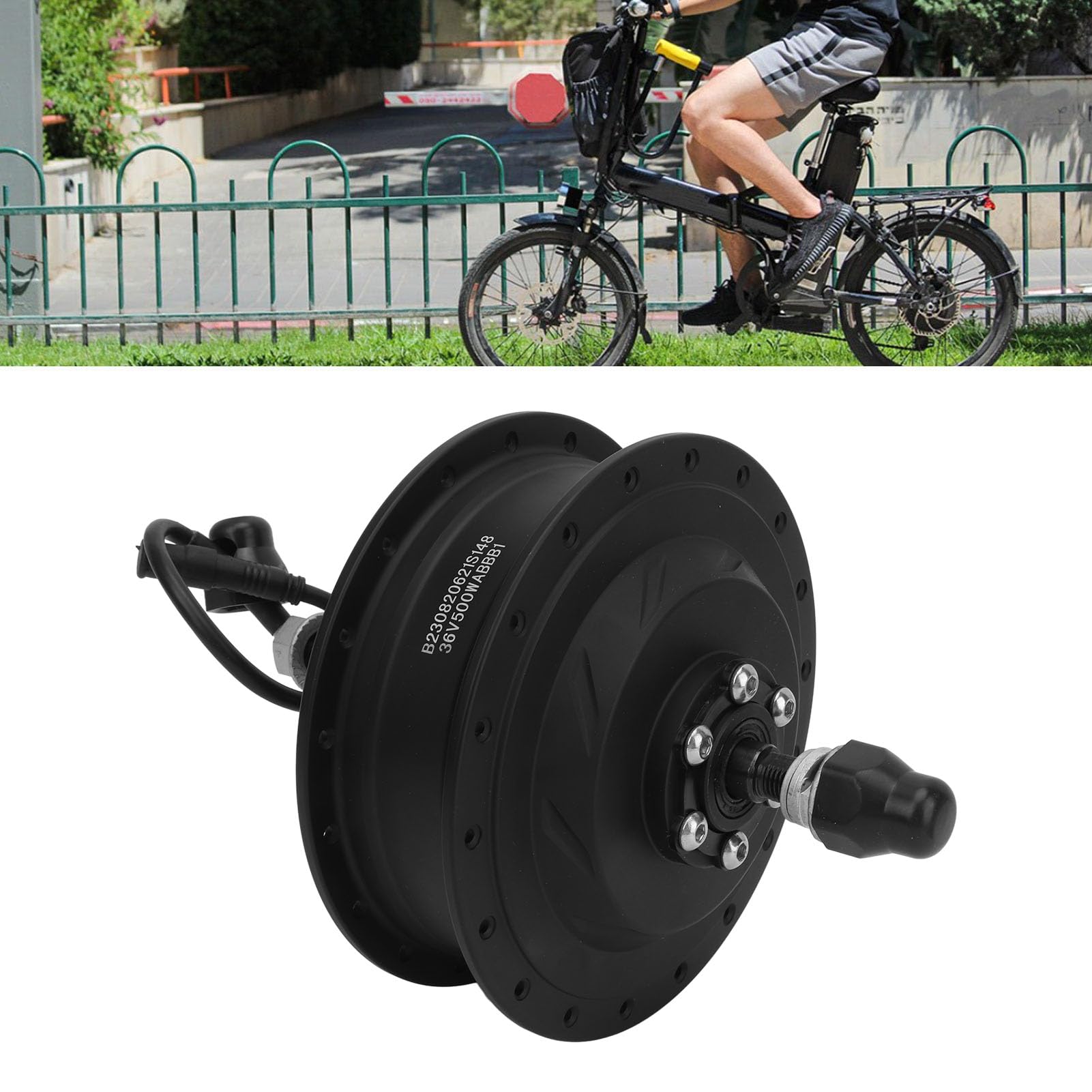 Alomejor 36V 500W Rear Wheel Hub Motor, Noiseless Electric Conversion Brushless Motor