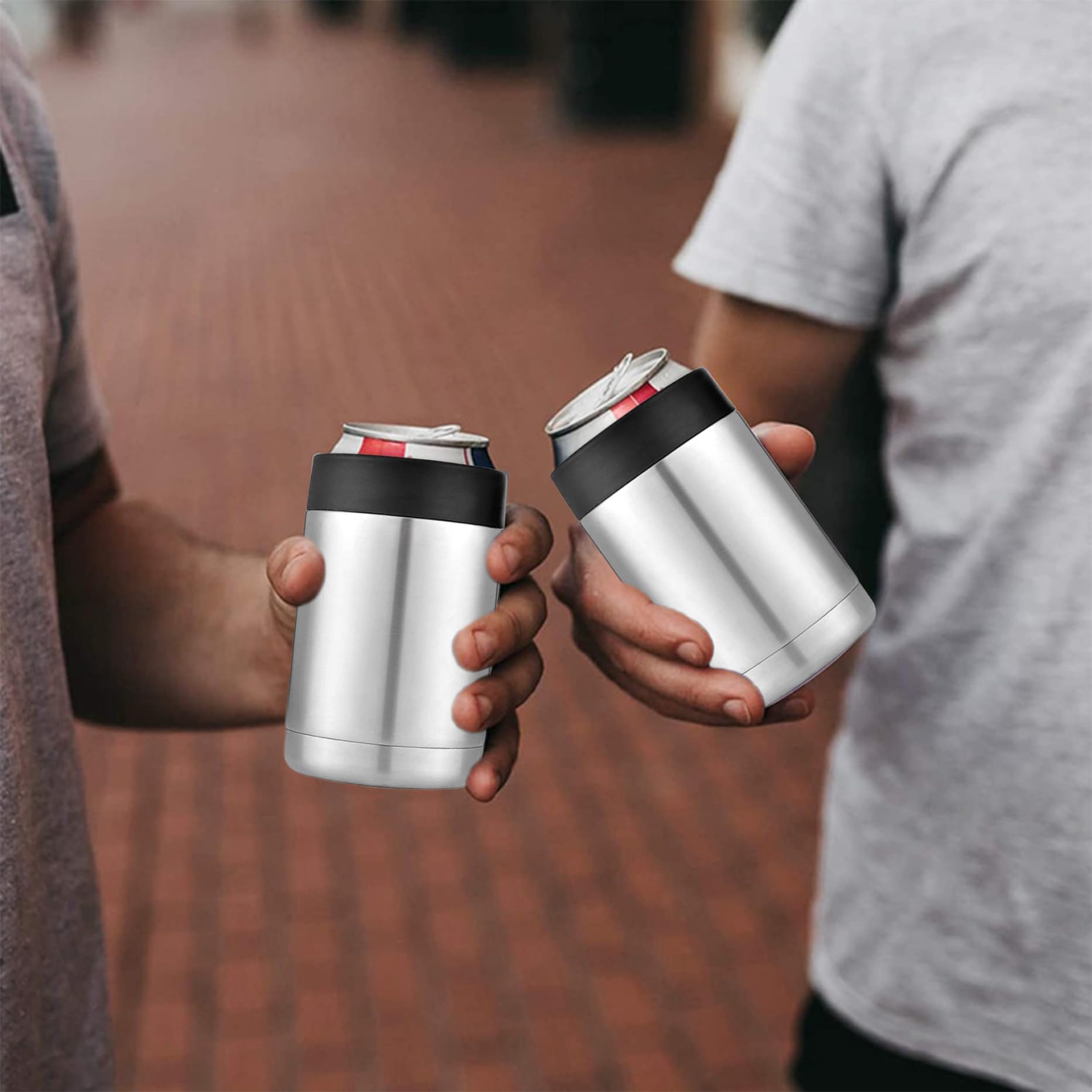 Cooler de aislamiento, 12 oz de lata, enfriador de cerveza de acero inoxidable de acero inoxidable de doble pared, cubiertas de lata portátiles para refresco, jugo y más