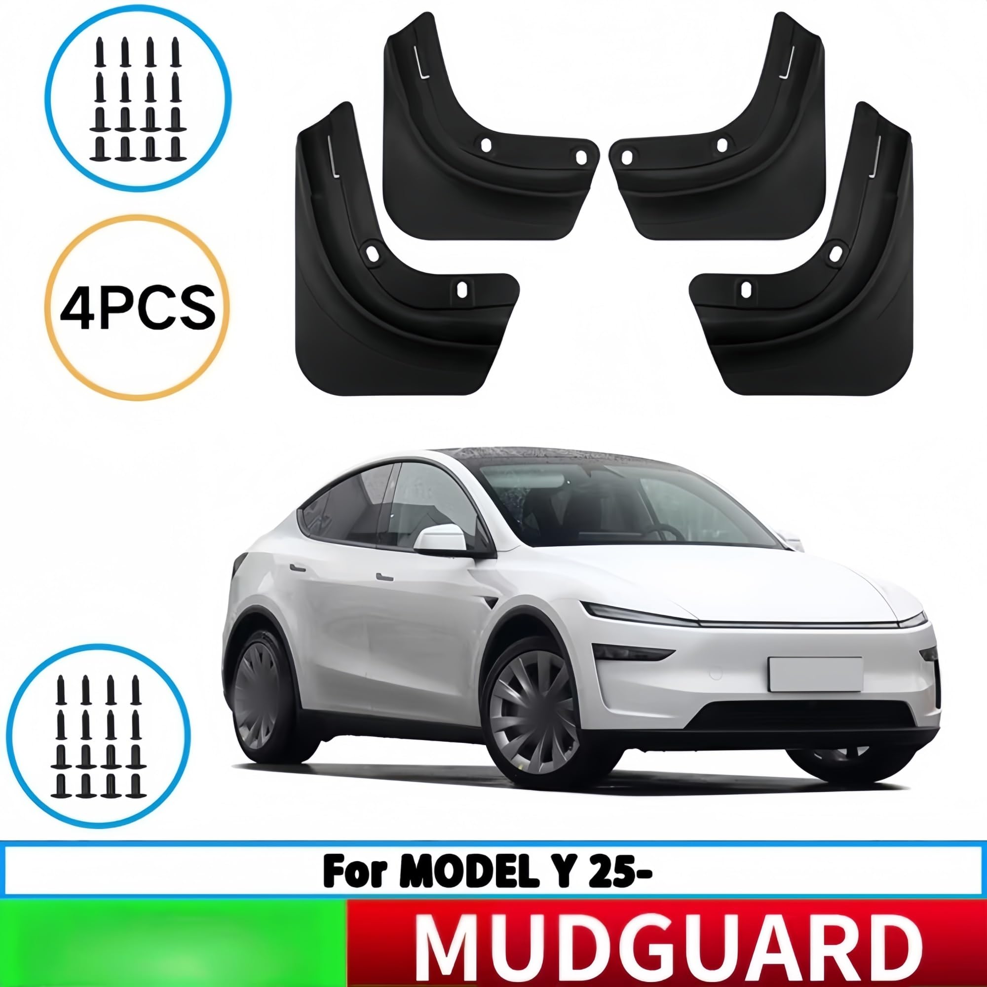 para Tesla para el Modelo Y 2025, Protector contra Salpicaduras de neumáticos Coche, Rueda Delantera y Trasera, 4 Uds