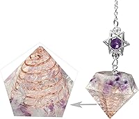 Vista 5 de Rockcloud Stone Pendulum for Dowsing Divitation Meditation Reiki Healing Energy Balancing with Dream Catcher, Fluorite