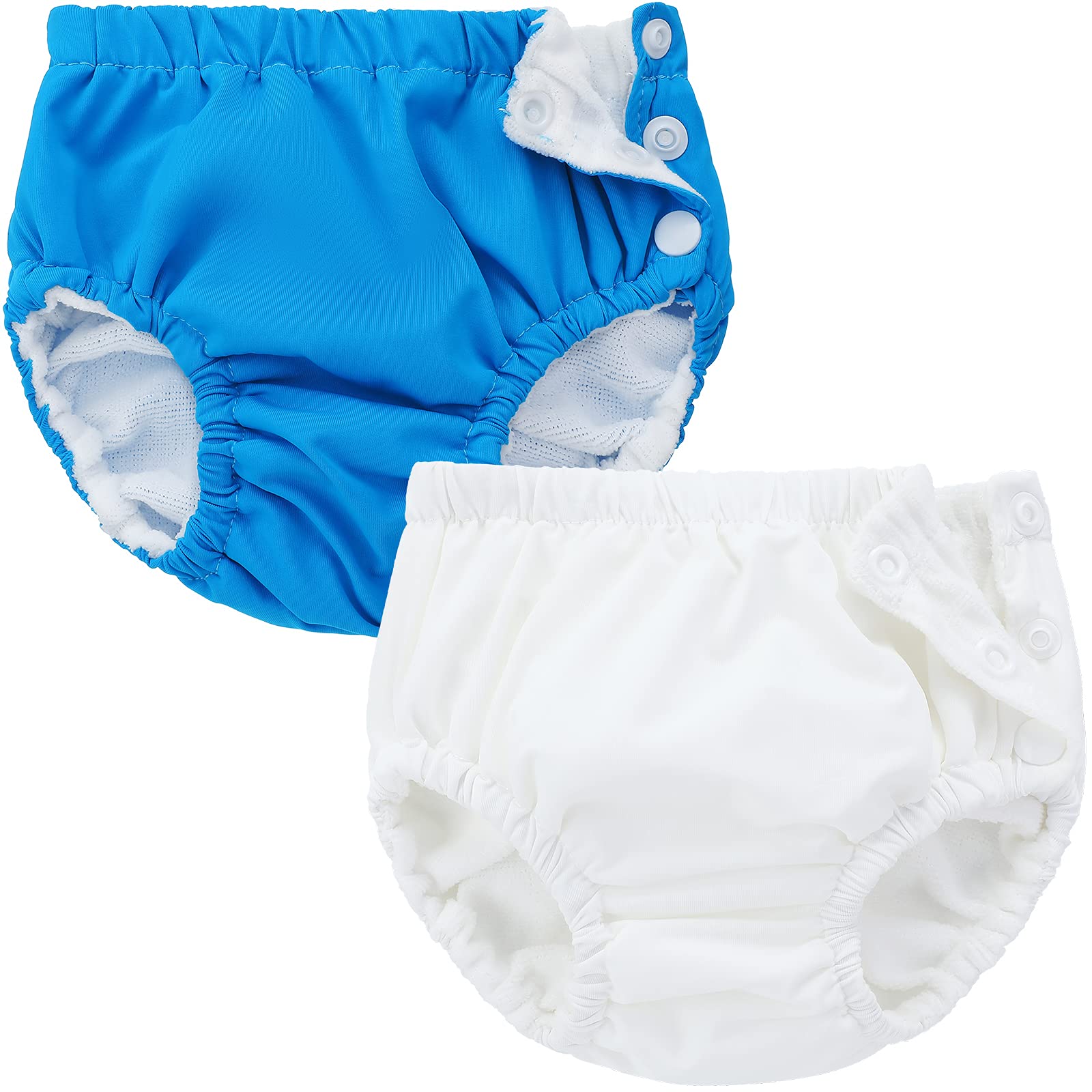 2 Pieces Baby Swim Diapers Reusable Infant Diapers Cover Washable Swimming Clothes Adjustable Newborn Toddler Unisex Baby Pool Swim Diapers for 6-12 Month 11-22 lbs Boys Girls