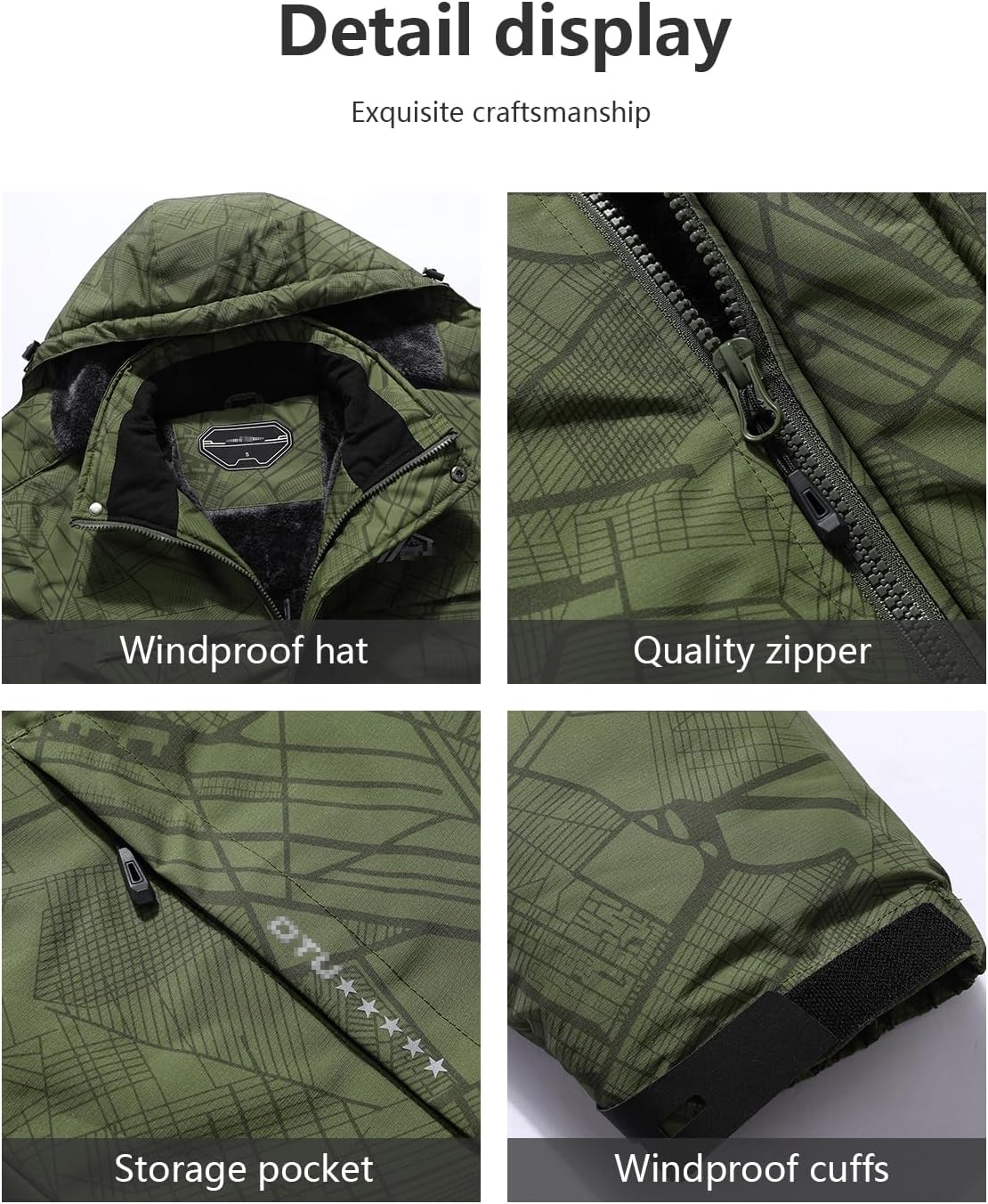 Men's Waterproof Ski Jacket Warm Winter Hooded Snowboarding Windbreaker Mountain Snow Coat - Image 5