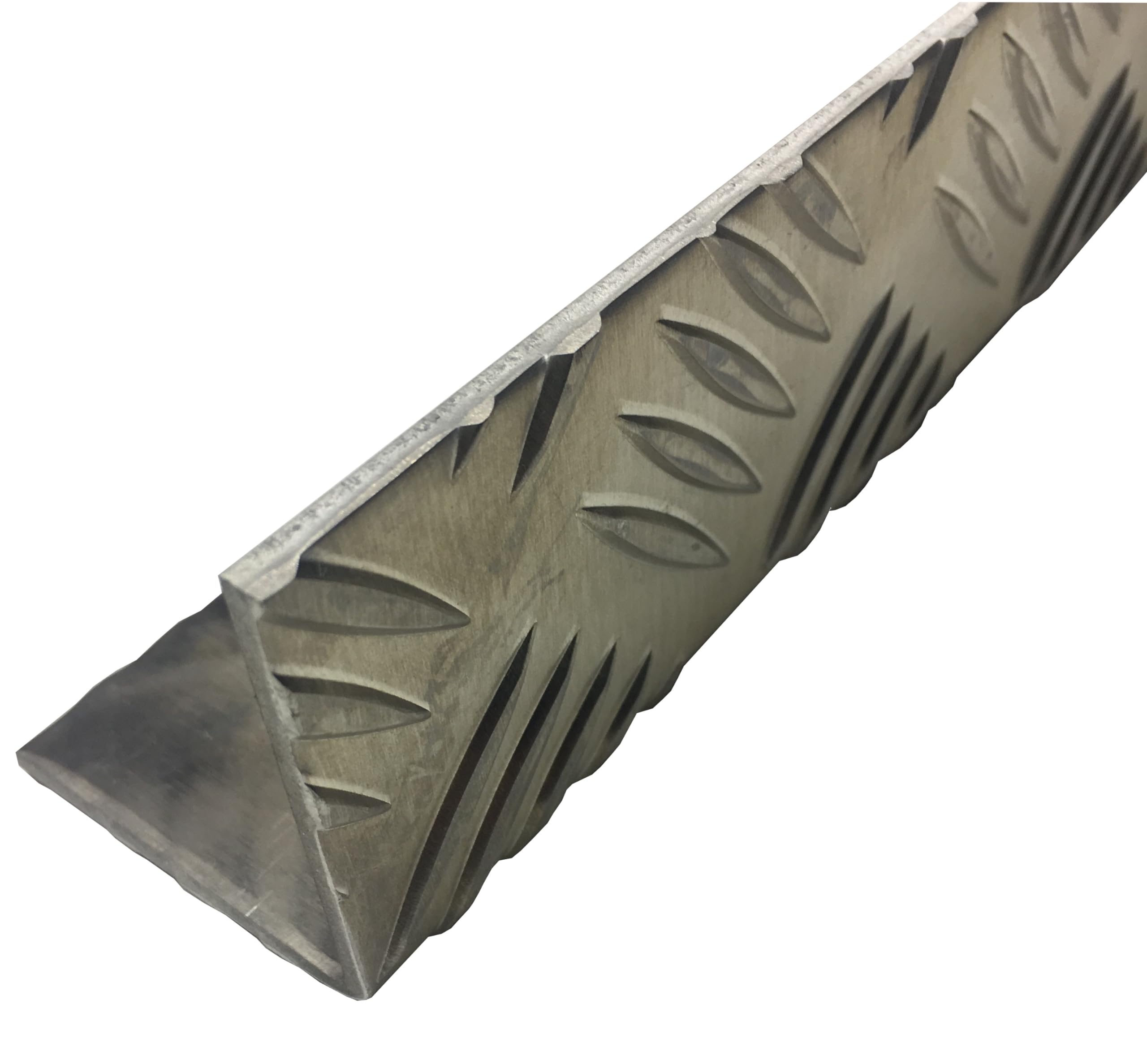 Riffelblechwinkel, 1500mm Aluwinkel 80x50 mm Schenkelinnenmaß aus Alu Riffelblech Quintett 3,5/5,0 mm stark Winkel Alu,L-Profil