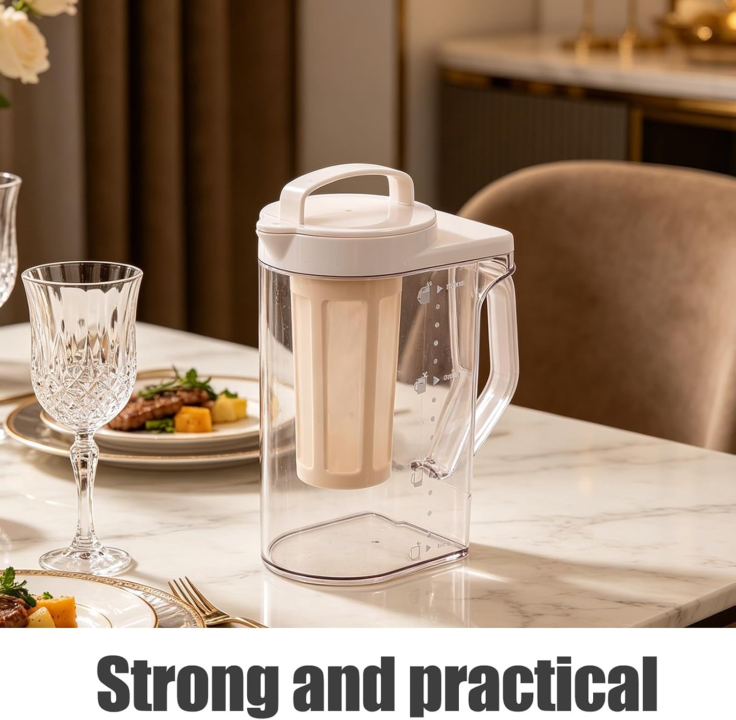 Cold Brew Coffee Maker - 1.6L/54oz Coffee Cold Brew Maker Pitcher w/Infuser & Cap for Flavor-Infused Drinks, Iced Tea, Lemonade Dishwasher & Freezer Safe
