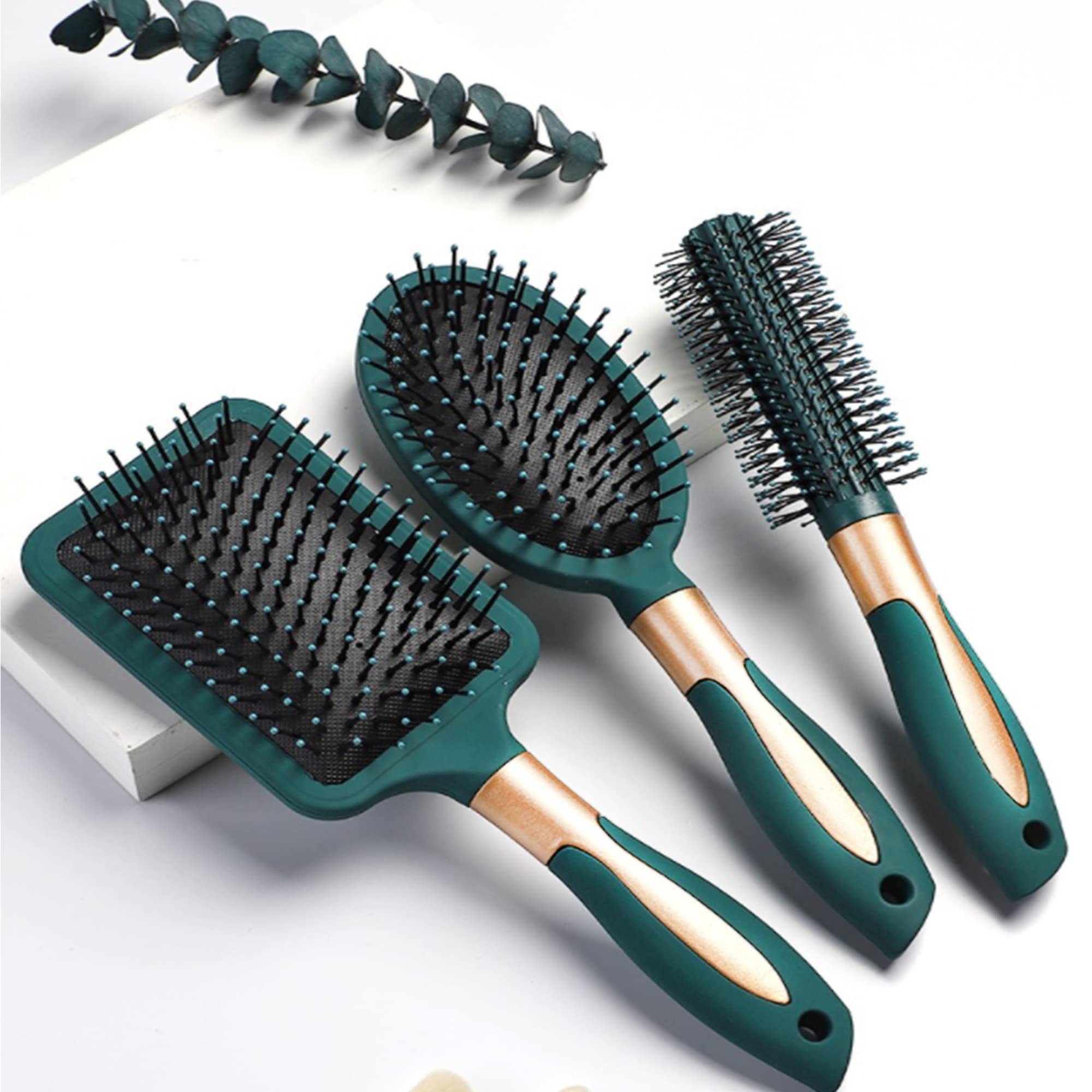 4-teiliges Haarbürsten-Set Für Frauen & Männer – Antistatisch, Mit Air Cushion & Massagefunktion Für Glattes, Knitterfreies Haar