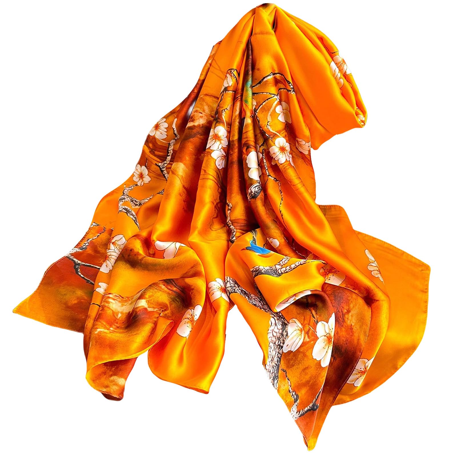 FAIRYGATE Frauen Seidenschal Elegante Leichte Lange Anti Allergie Tuch Sonnenschutz 90 * 180 cm