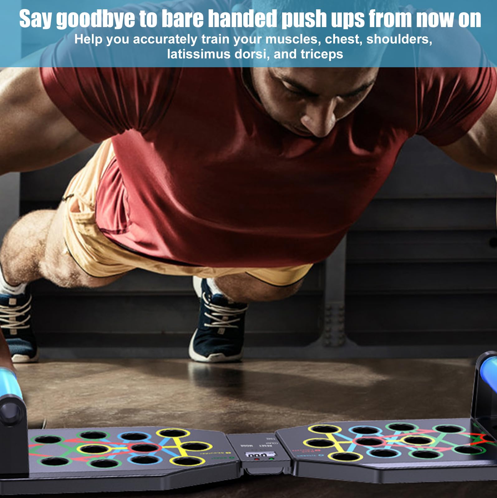 YYTECH 12in1 Liegestütz Brett Faltbar - Push Up Board Mit Handgriff Für Ganzkörper Training