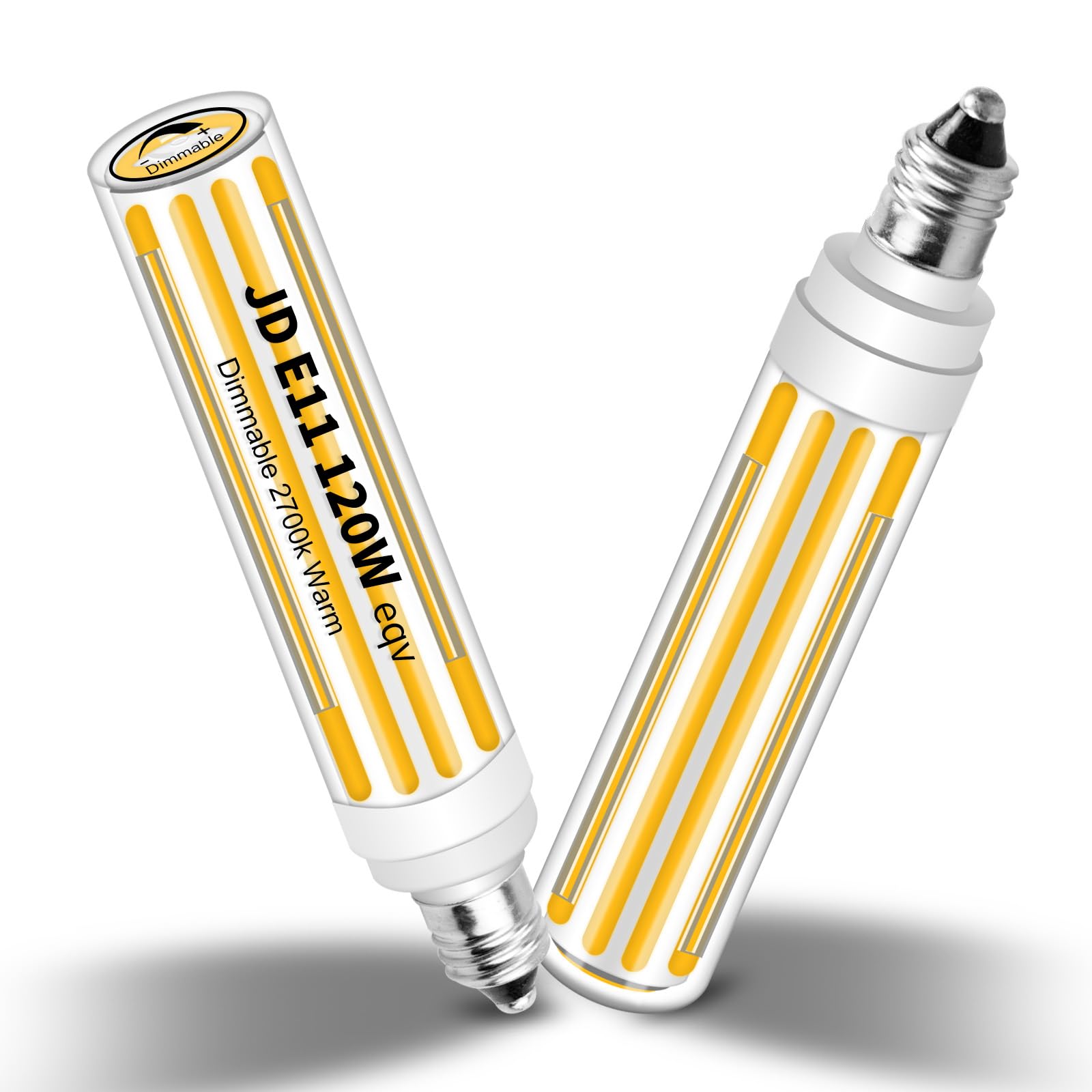 Megereet Updated Dimmable JDE11 120V 100W 120W Halogen Mini Candelabra Bulb Equivalent,T4 COB E11 Led Bulbs Dimmable,Warm White 2700K,12W 1300LM JDE11