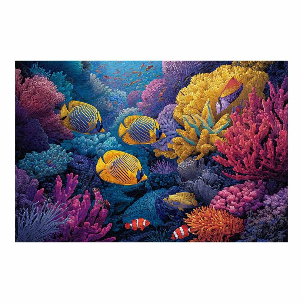 HOQIU Canvas Wall Art Vibrants Corals Reef Fish canvas art, art print, house decor, bedroom wall decor above bed, prints for living room.(Multicolor)-70x100cm Unframed