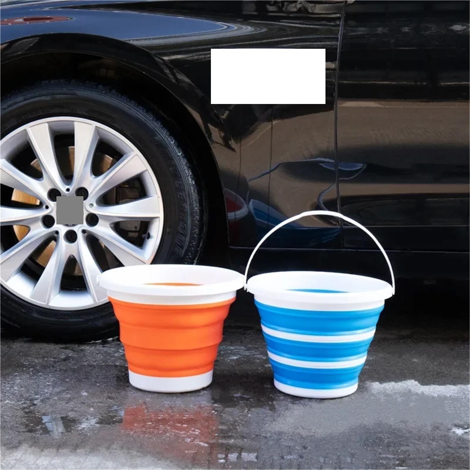 Seau Pliant 15L Seau en Plastique pêche Plage Nettoyage à Domicile Pliable Rond extérieur étanche avec couvercles pour Les Voyages La Randonnée