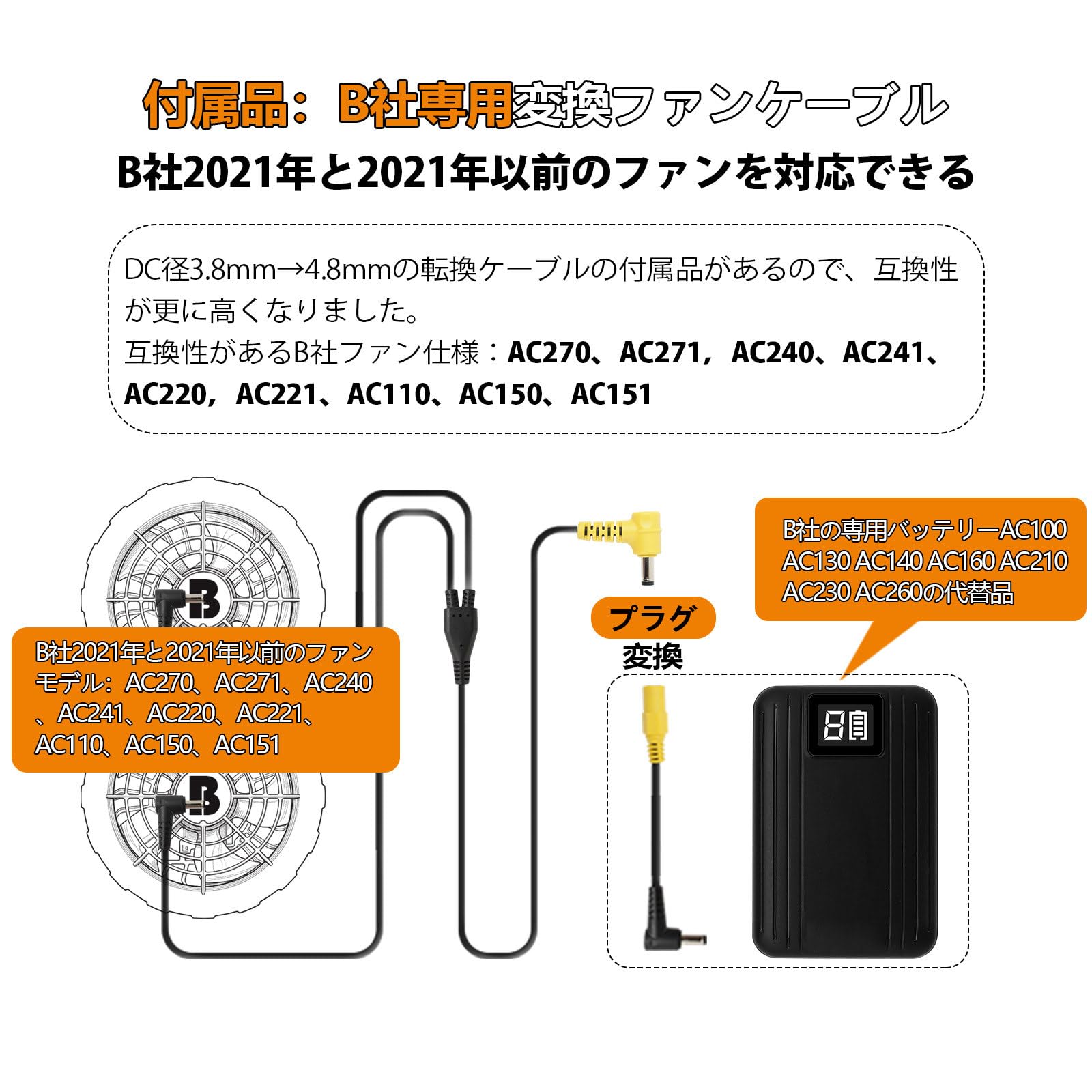 Amazon.co.jp: Tyuusei 空調作業服 バッテリー 12V 14400mAh 6段階調整