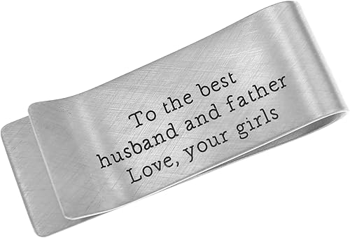 Miniatura 4 de Engraved Money Clip for Men Personalized .925 Sterling Silver Valentine's Day Present for Husband Anniversary Boyfriend Custom Slim Minimalist Front