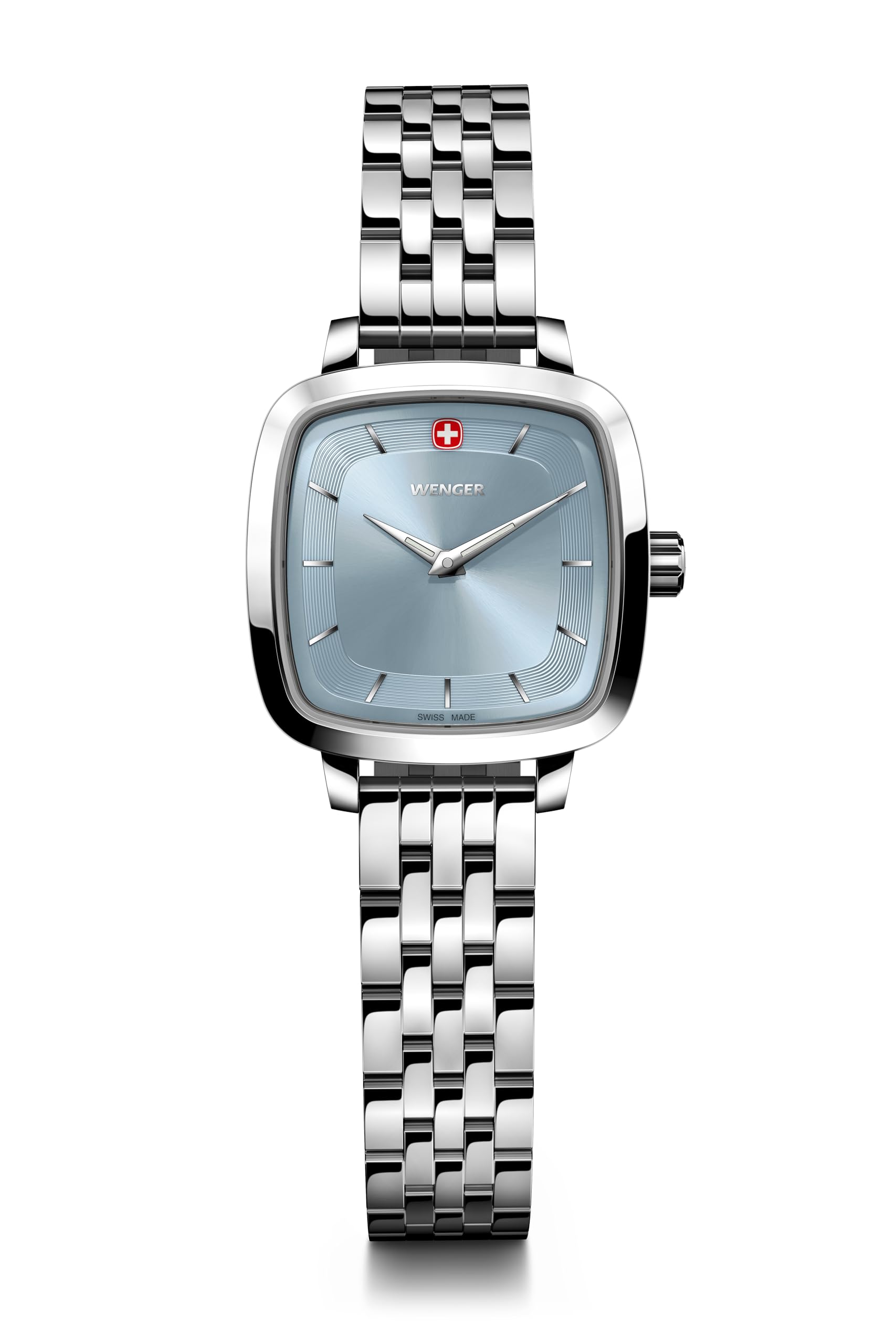 wenger Vintage Classic | Swiss-Made Analog Women's Wrist Watch, Squircle Case, Light Blue Dial, 27mm, 50M Water Resistant | Stainless Steel Strap | 01.1911.104-picture-10