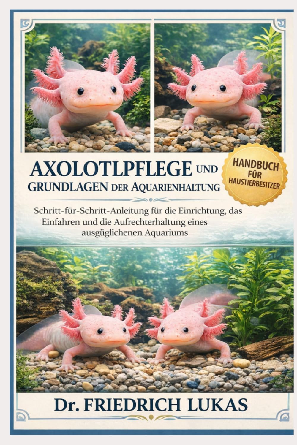 AXOLOTLPFLEGE UND GRUNDLAGEN DER AQUARIENHALTUNG: Schritt-für-Schritt-Anleitung für die Einrichtung, das Einfahren und die Aufrechterhaltung eines ausgeglichenen Aquariums