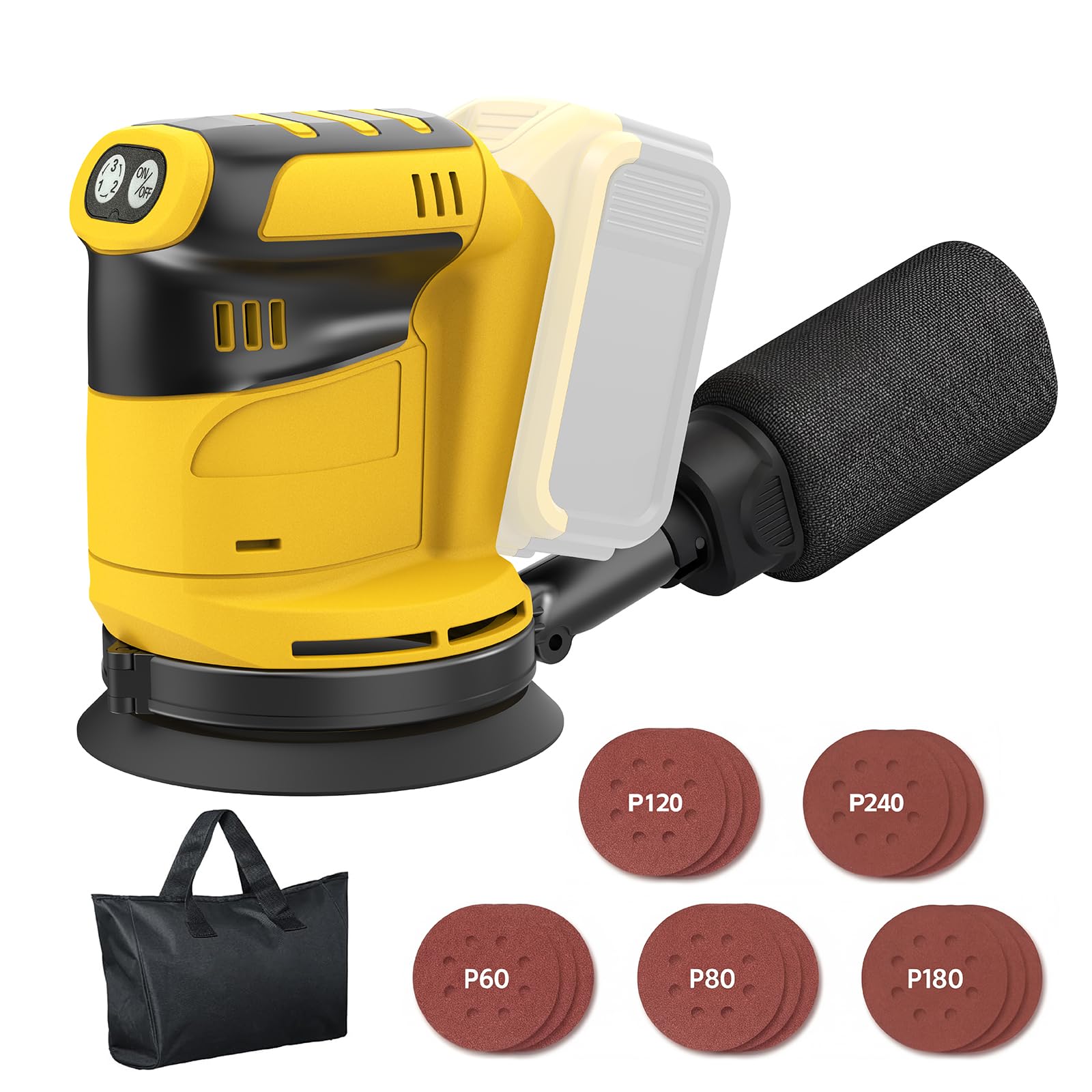 Random Orbital Sander Compatible with Dewalt 20V MAX Battery(NO Battery)5" Cordless Palm…