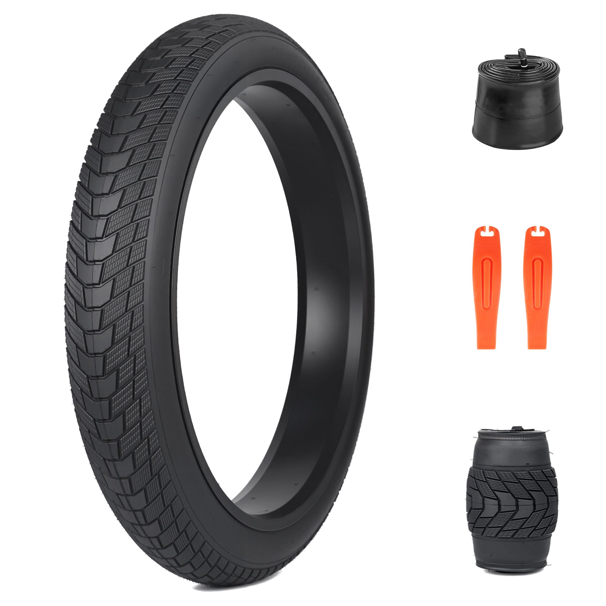 ZUKKA E-Bike Reifen 24/26x3 Zoll Faltbarer Fett Fahrradreifen 30TPI Plus Schlauch 24/26x3.0 AV35mm für Folding Bead Tire Elektrofahrrad Reifen Kompatibel Wide Mountain Snow Bicycle