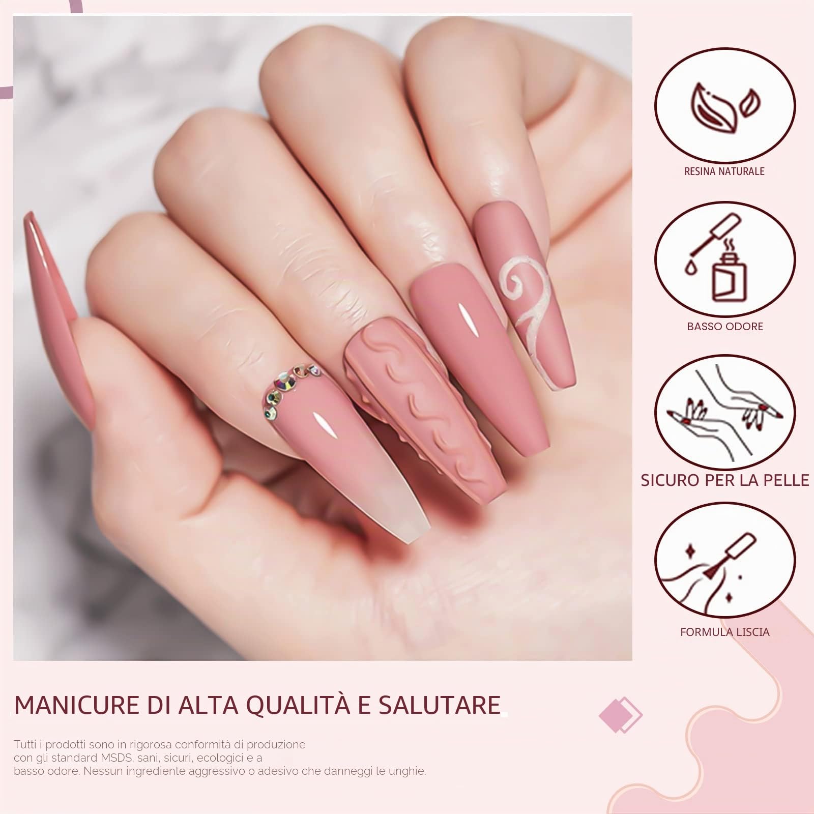 VENALISA Smalto Semipermante Per Unghie 6 Colori nudo rosa viola nude pink purple 6 Smalti Semipermanenti per Unghie Soak Off UV Gel Nail Polish