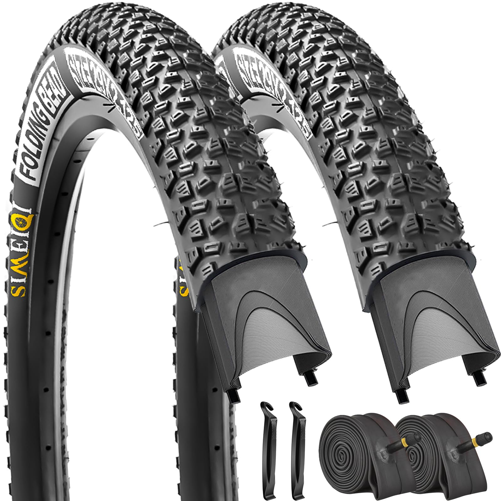 SIMEIQI 2 Pack 29x2.125 Bike Tires (2 Tires 2 Tubes 2 Levers, 29x2.125)