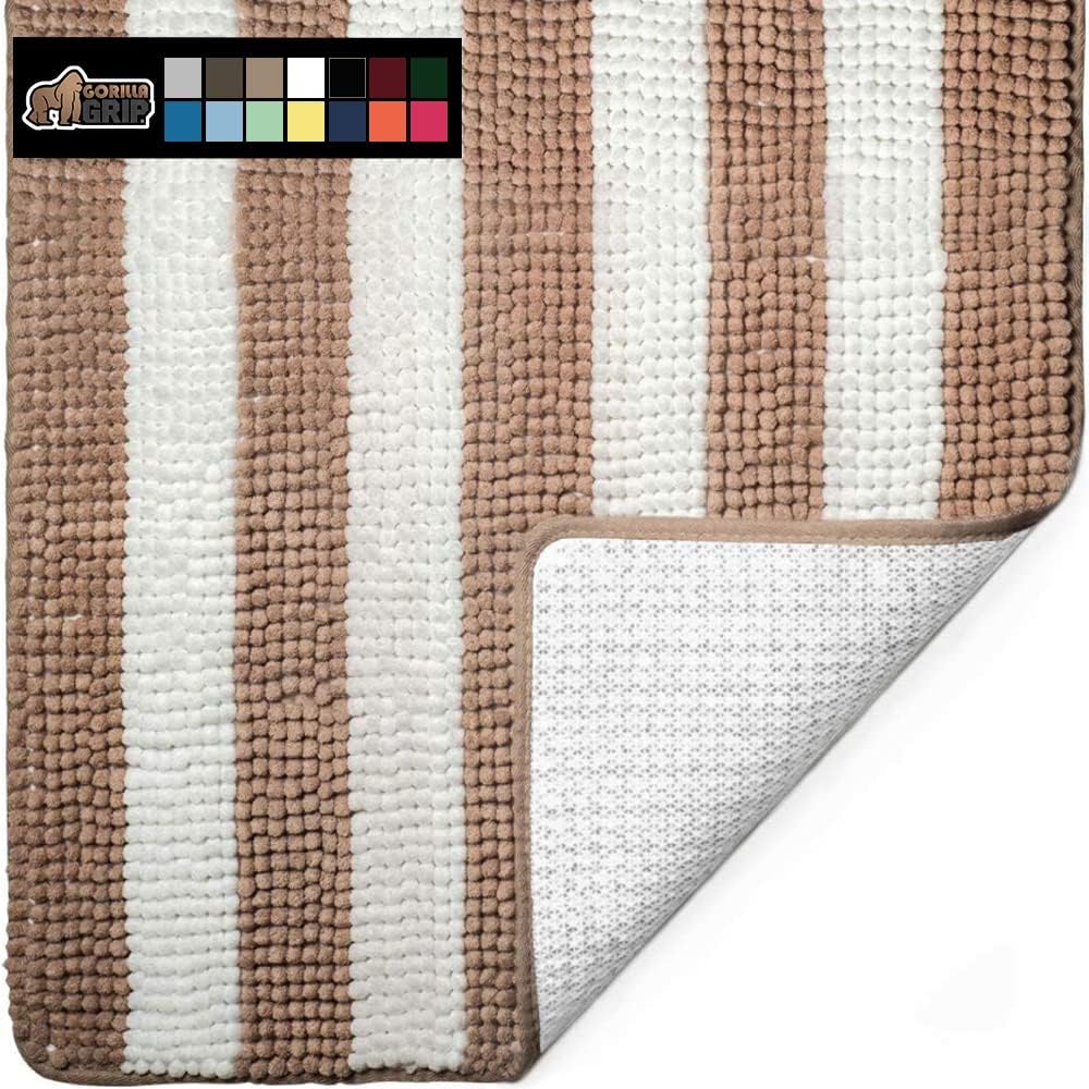 Gorilla Grip Bath Rug, 60x24, Thick Soft Absorbent Chenille