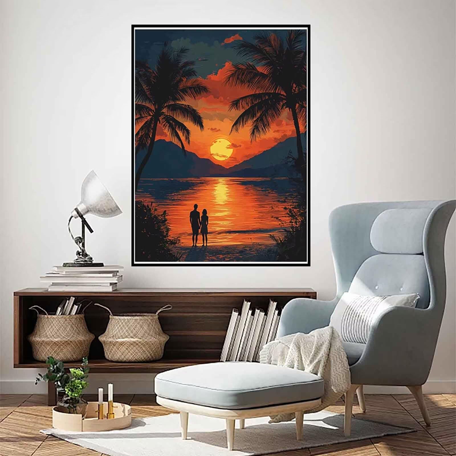 Diamond Painting Zachód Słońca Diamentowe Malarstwo Górskie Diamentowe Malarstwo Dorośli Początkujący 5D DIY Diamentowy Ścieg Krzyżowy DIY Dorośli Zestaw Do Dekoracji Domu, Prezent Kobiety