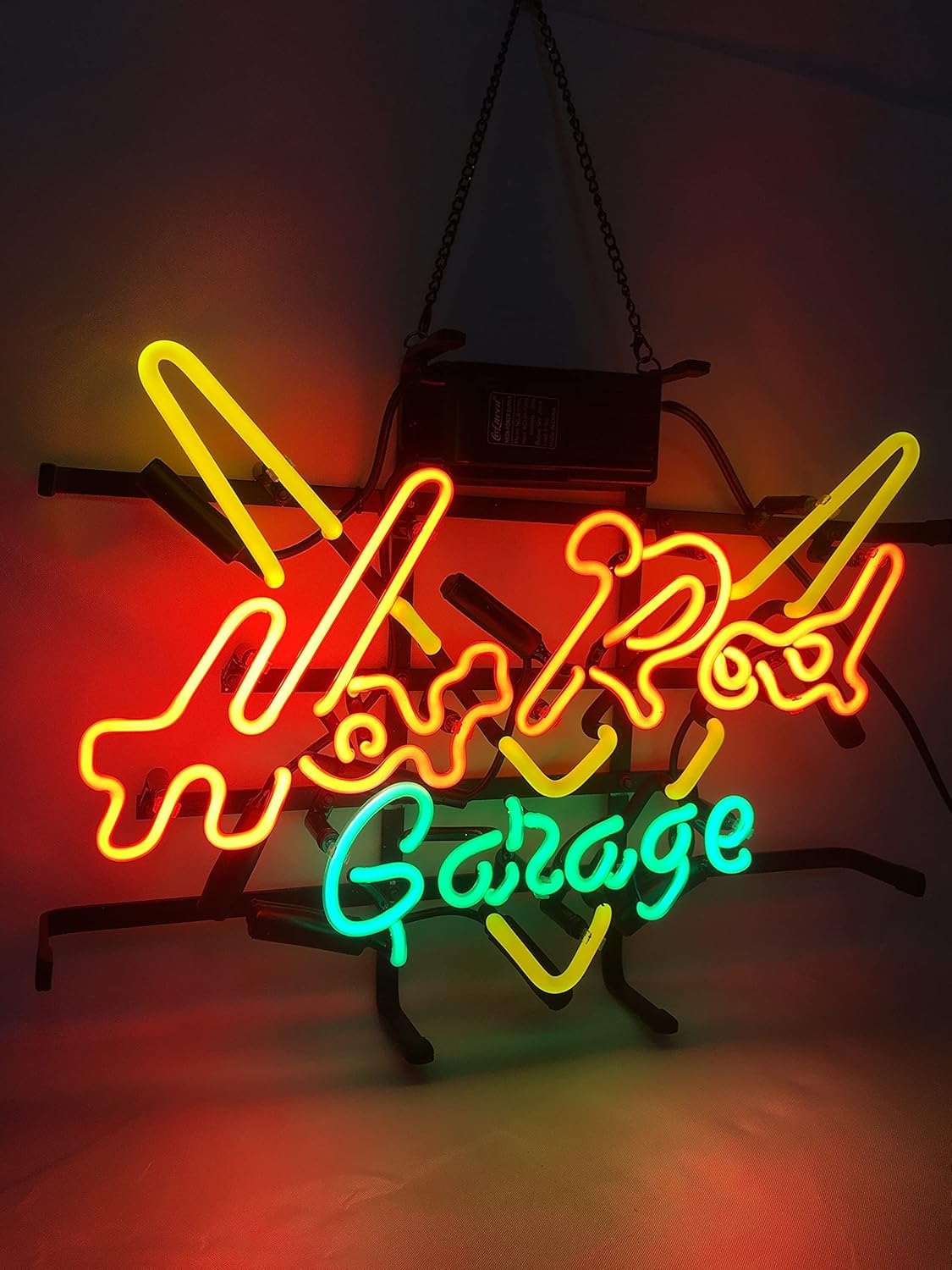 Cartel de neón Hot Rod Garage Luz de neón para cerveza, pub, hogar, garaje, Deor Man, Cueva, ocio, sala de juegos, lámpara de pared