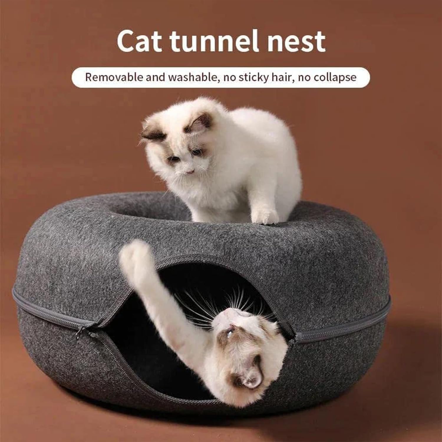 review Cat Tunnel Bed, Cat Tunnel, Indoor Cat Hideout, Donut Cat Bed, Universal for All Seasons Cat Condo and Cat Cave