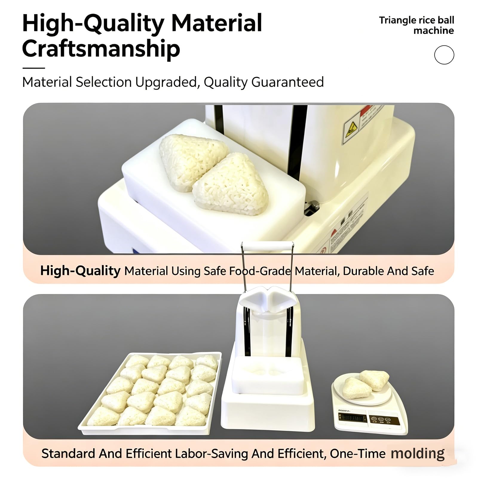 Máquina Comercial para Hacer Onigiri Triangular, Manual, Japonesa, con Molde Antiadherente Y Cuerpo De Acero Inoxidable, Ideal para Restaurantes Y Tiendas De Sushi