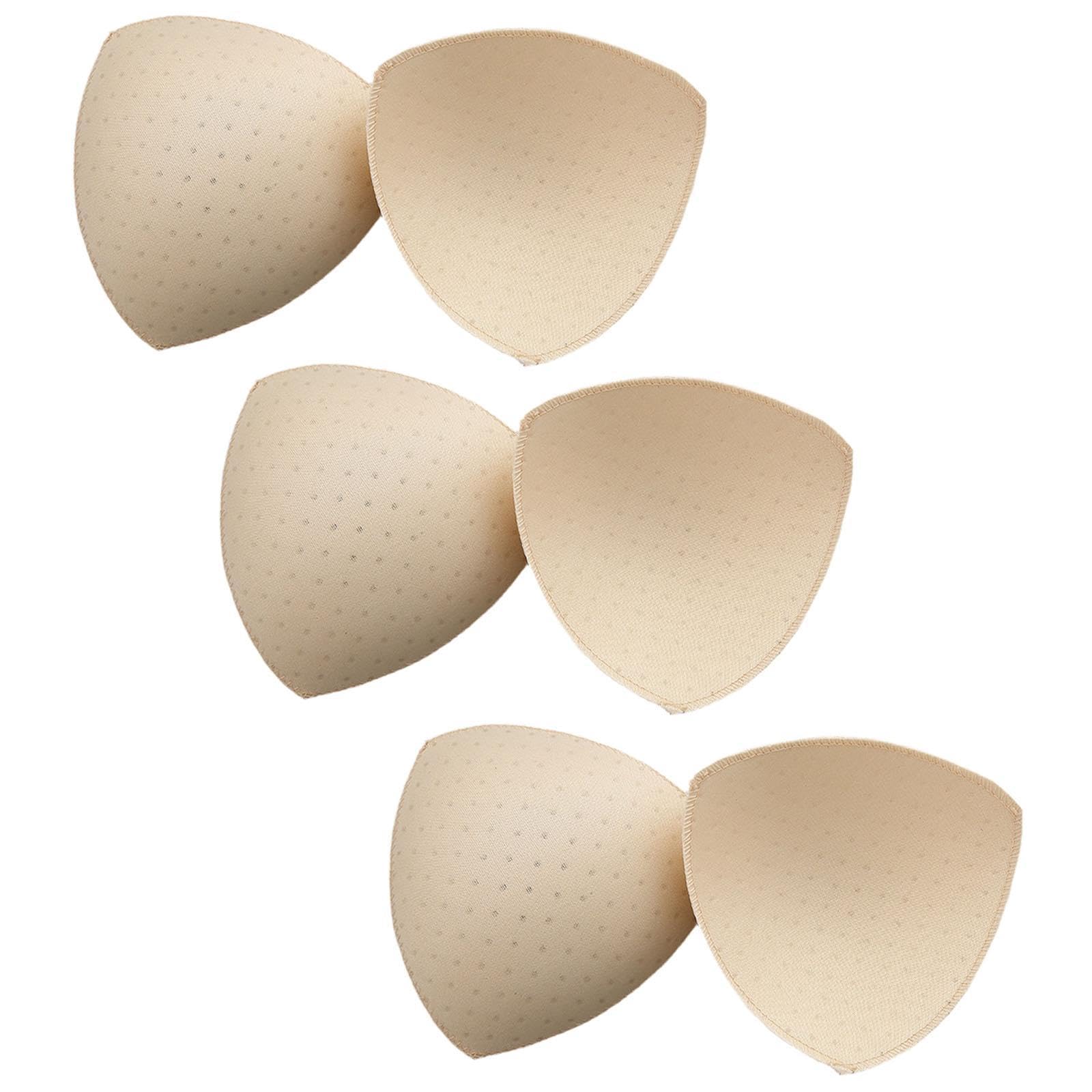 3 Pairs Removable Sports Bra Pads Inserts Sewn Sides for B/C Cups Breathable Beige-image-32